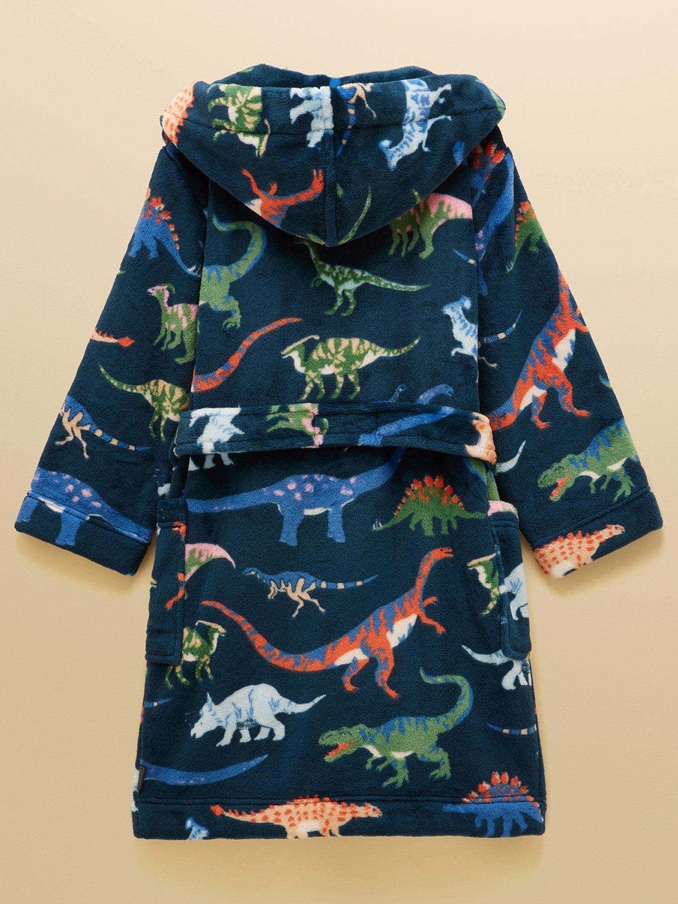Image 2 of 5 of Joules Boys Dino Dressing Gown - Navy