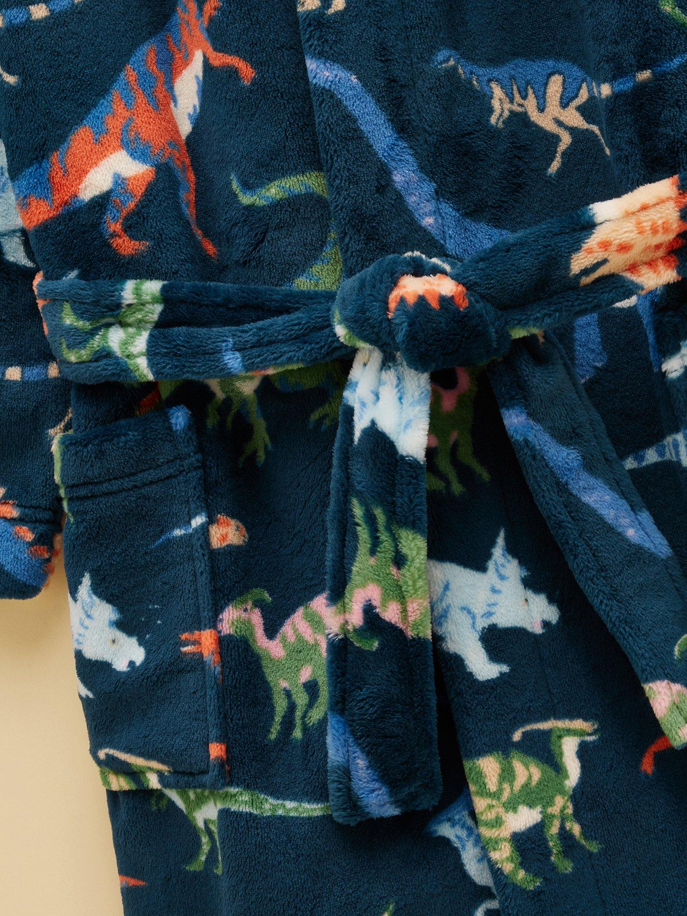Image 3 of 5 of Joules Boys Dino Dressing Gown - Navy