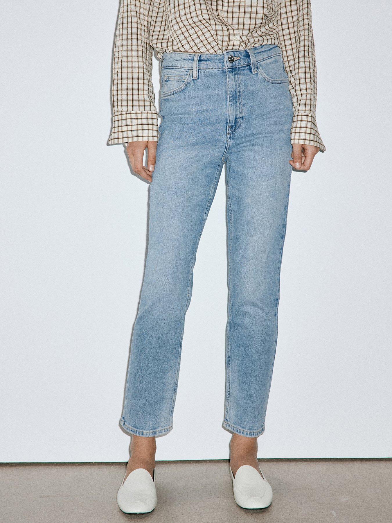 Image 1 of 4 of Mango Newmom Comfort High-Rise Jeans - Blue