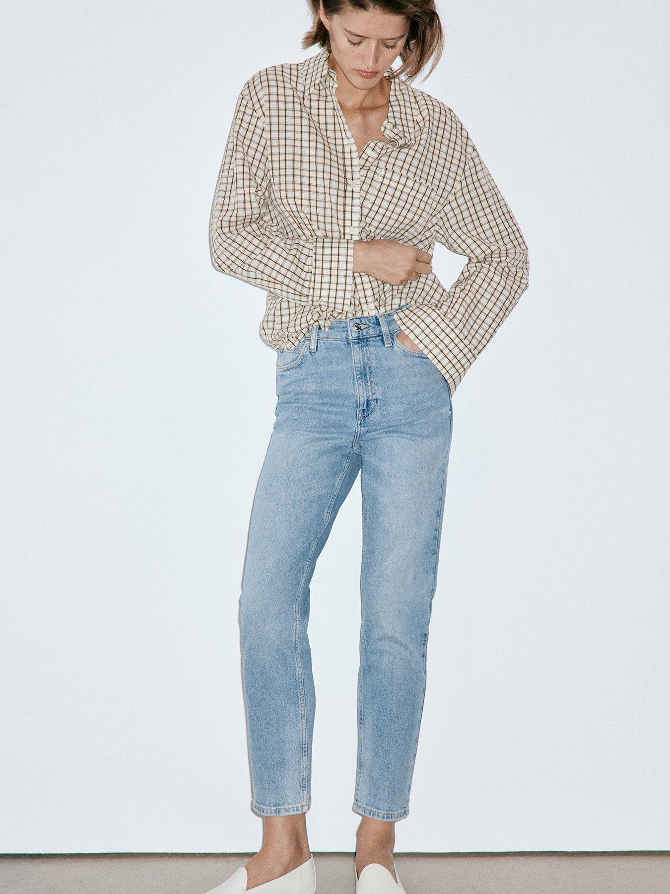 Image 2 of 4 of Mango Newmom Comfort High-Rise Jeans - Blue
