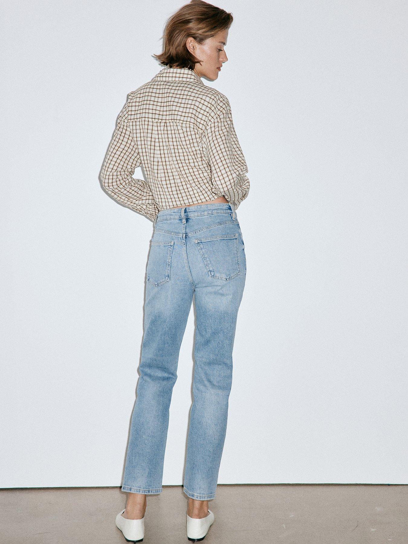 Image 3 of 4 of Mango Newmom Comfort High-Rise Jeans - Blue