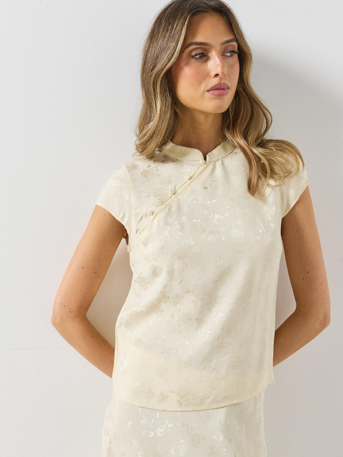 Mango Jacquard Top With Strap Neck Co Ord