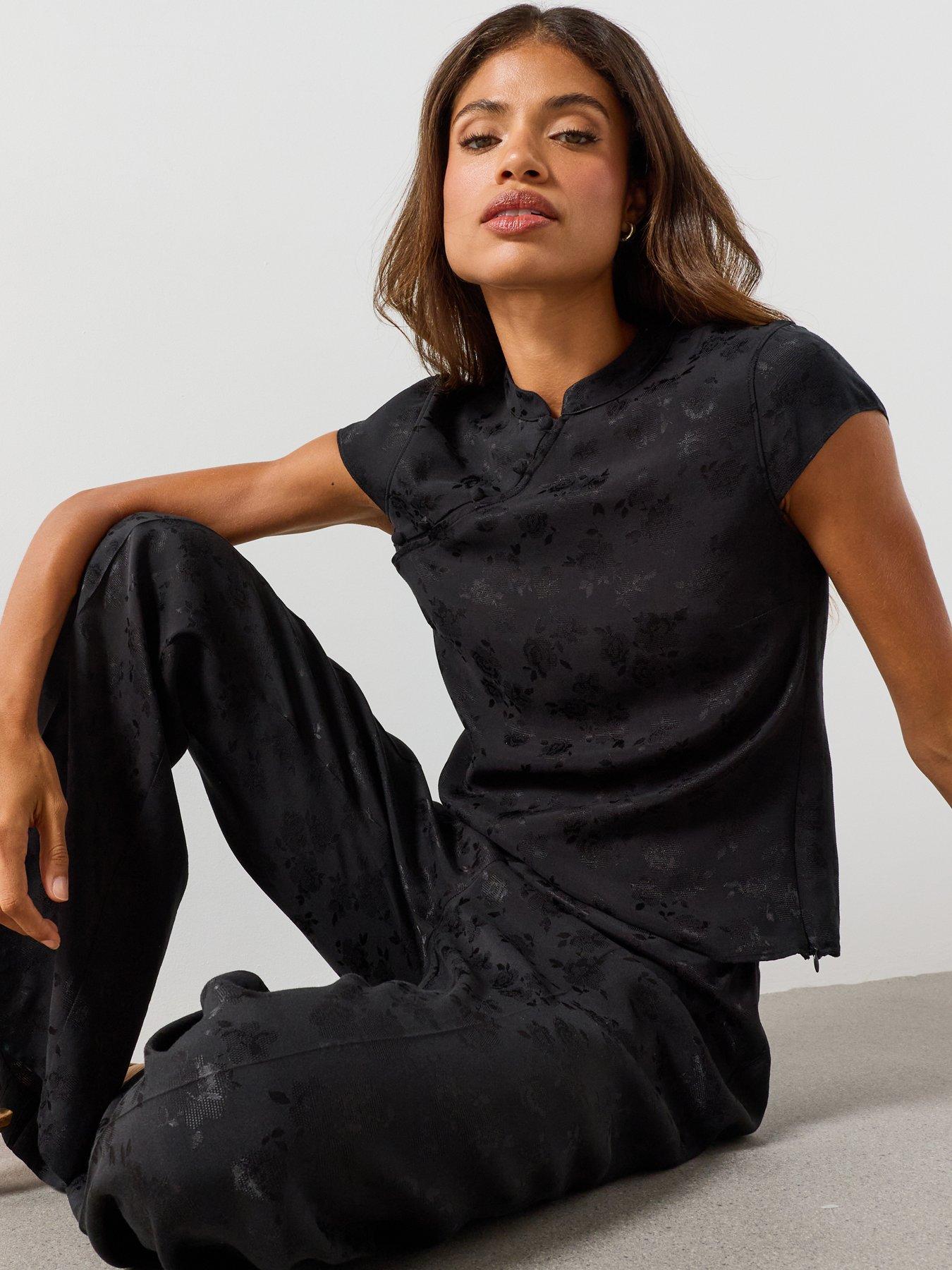 Mango Jacquard Top With Strap Neck