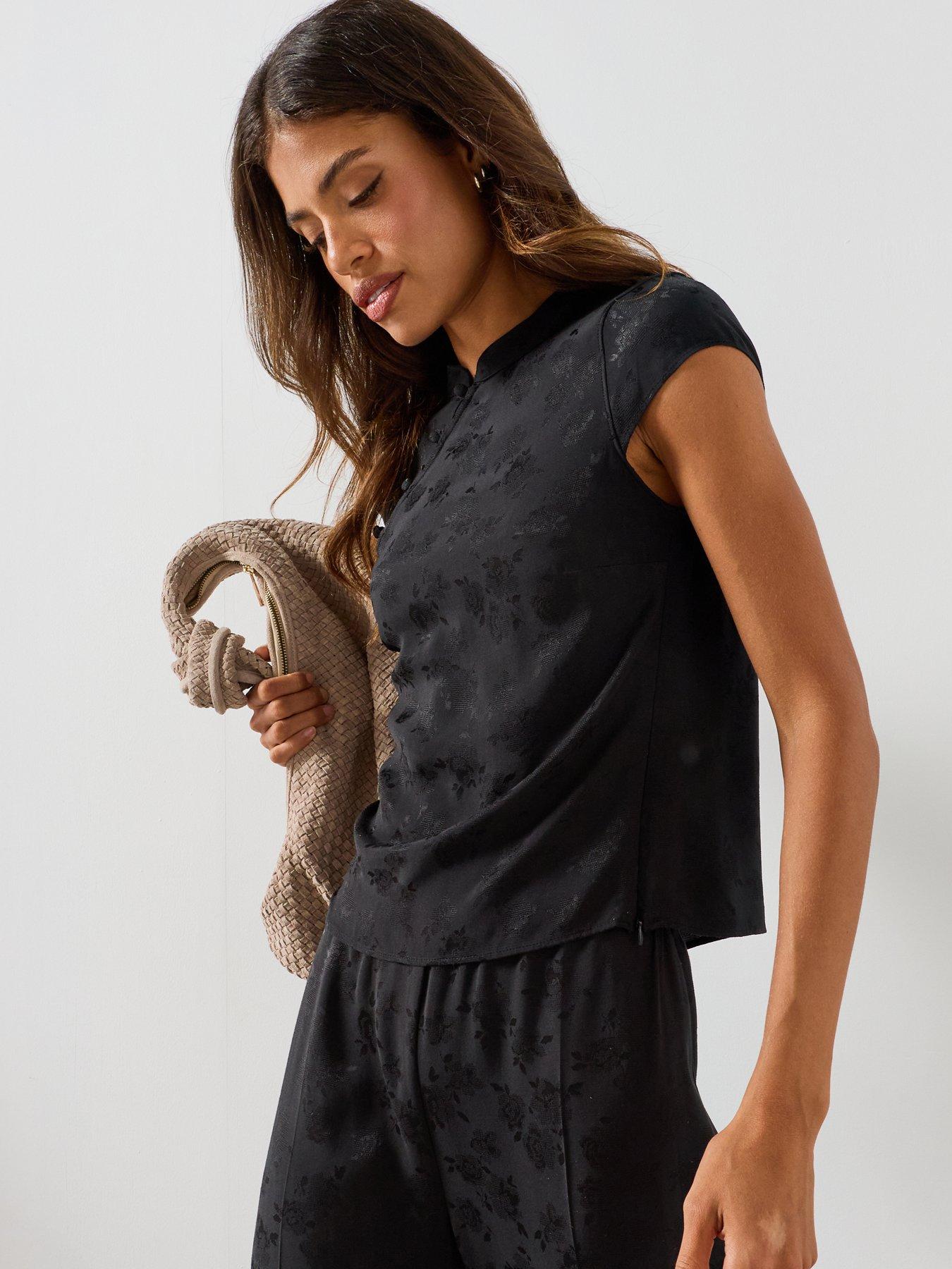 Image 4 of 5 of Mango Jacquard Top With Strap Neck Co Ord