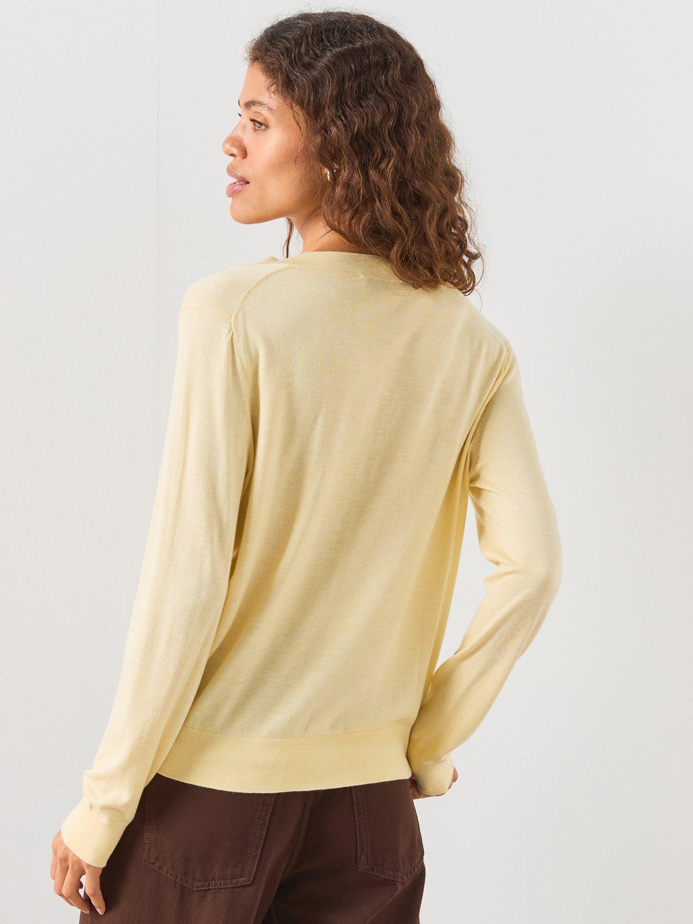 Image 2 of 6 of Mango V-Neck Knit Sweater - Cream