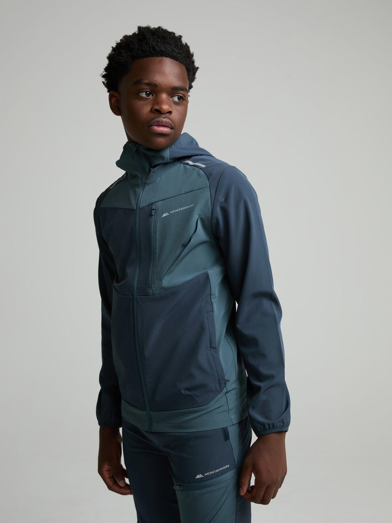 Image 1 of 5 of Monterrain Boys Deflect 2.0 Stretch Woven Zip-Through Hood Jacket - Dark Grey
