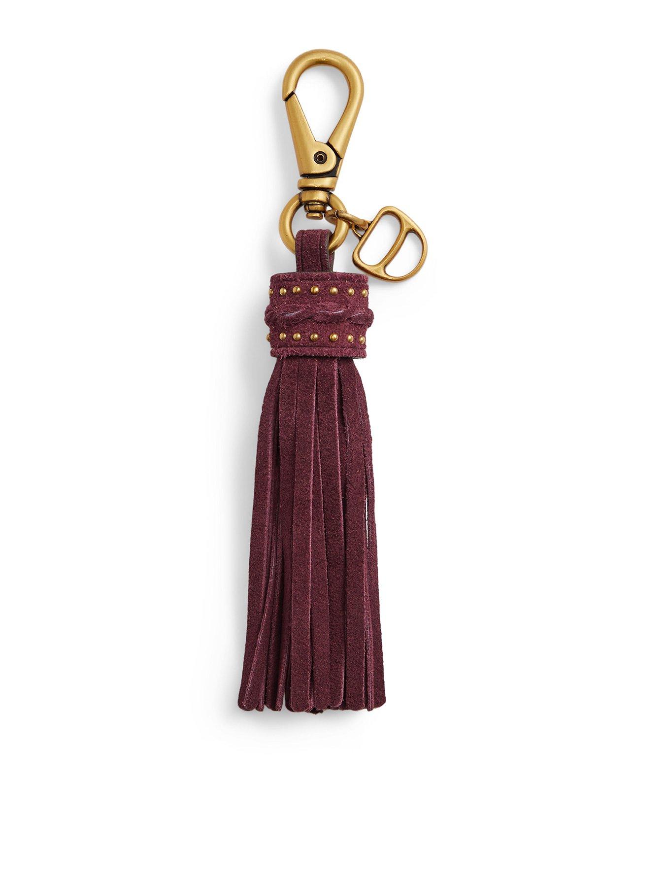 Lauren by Ralph Lauren Stud Tassel Small Bag Charm - Red
