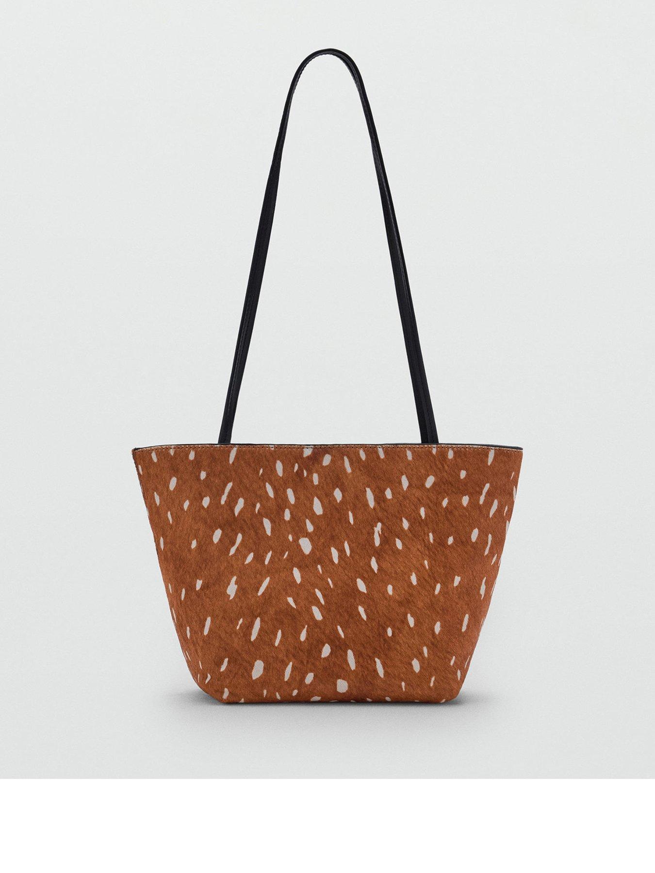 Mango Bambi Faux Fur Shoulder Bag - Brown