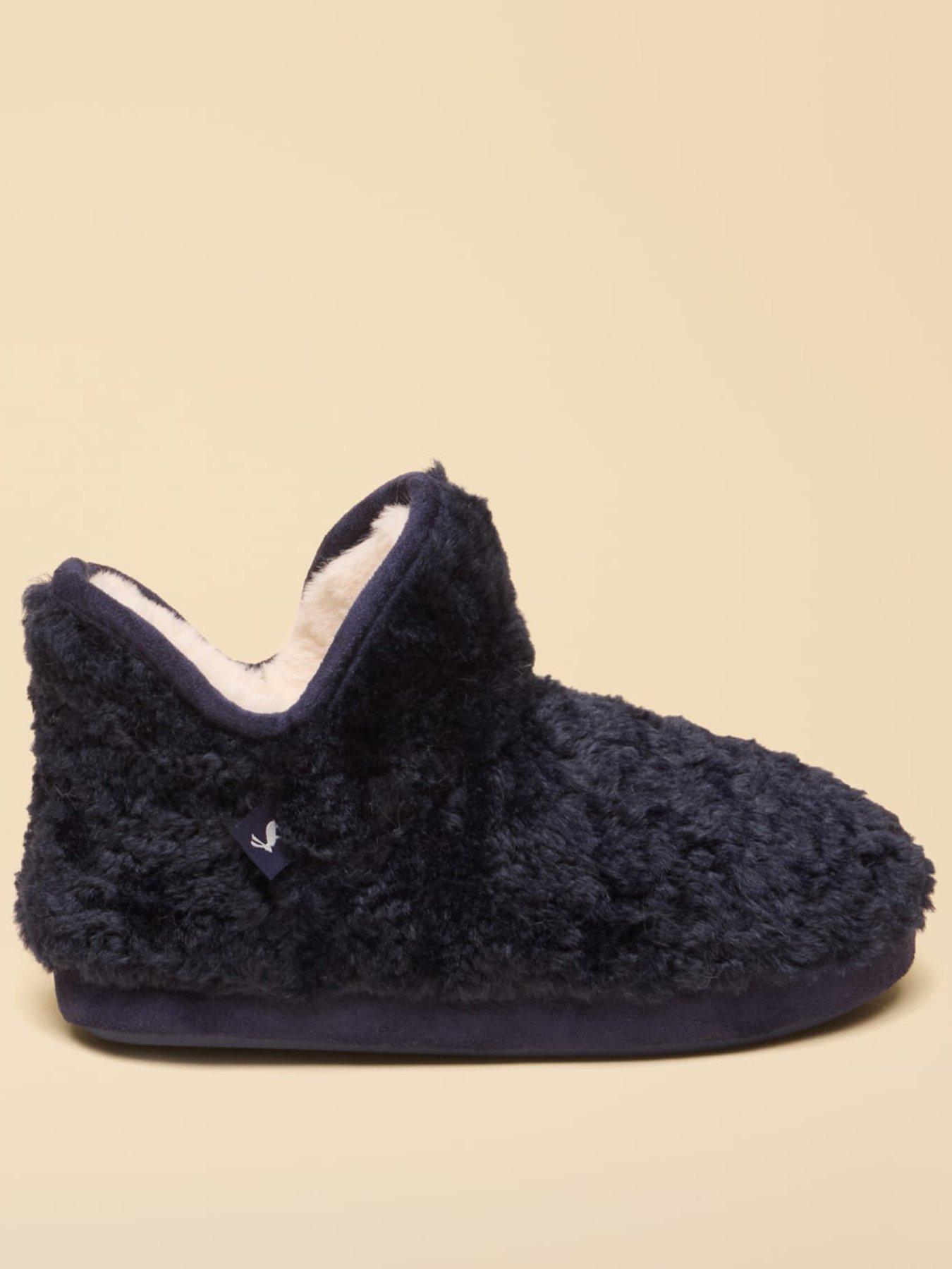 Image 1 of 6 of Joules Boys Teddy Lined Slip-On Slipper Boots - Navy