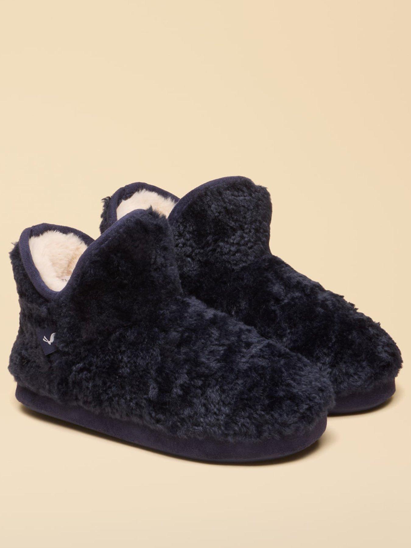 Image 2 of 6 of Joules Boys Teddy Lined Slip-On Slipper Boots - Navy