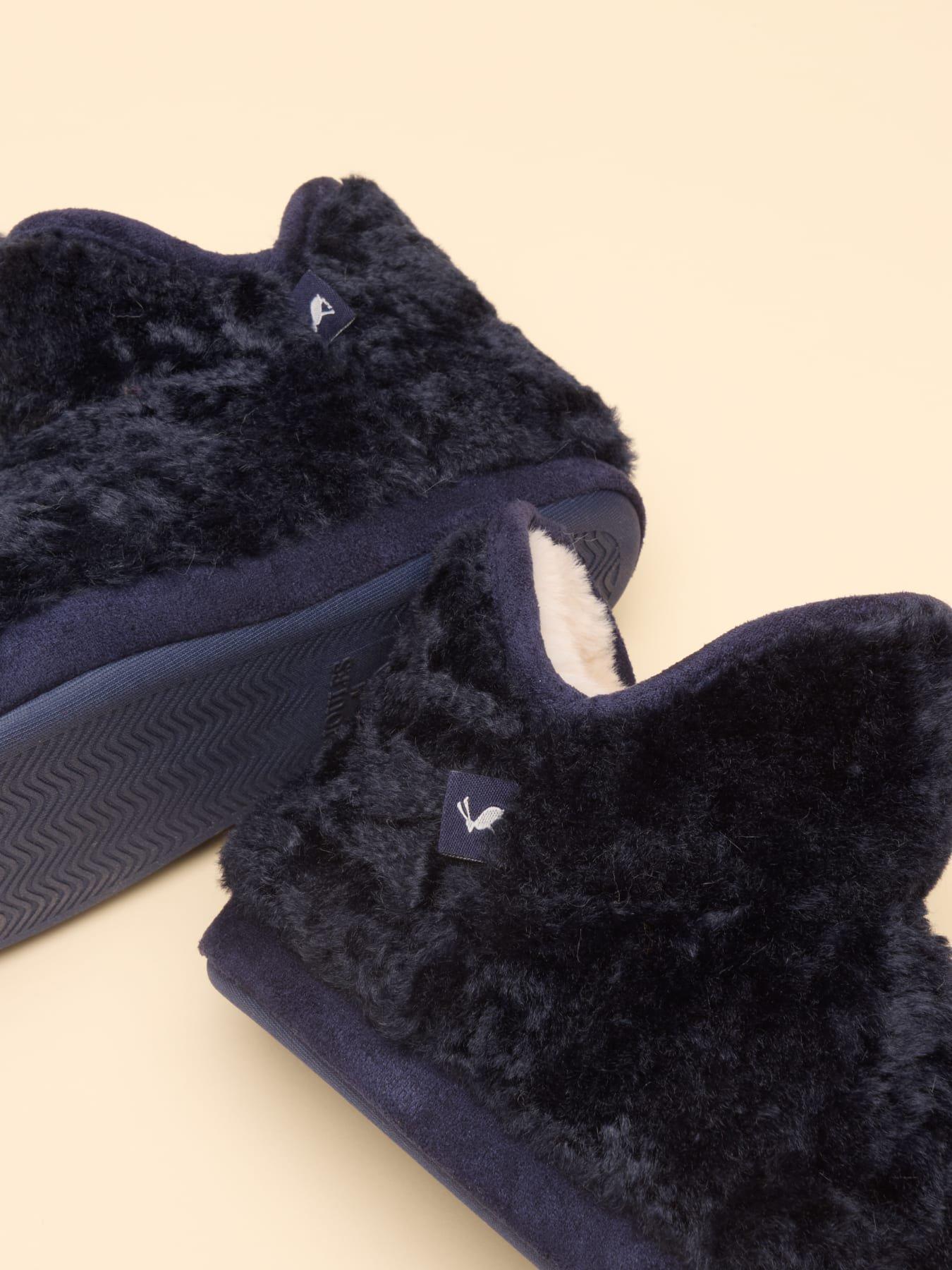 Image 5 of 6 of Joules Boys Teddy Lined Slip-On Slipper Boots - Navy