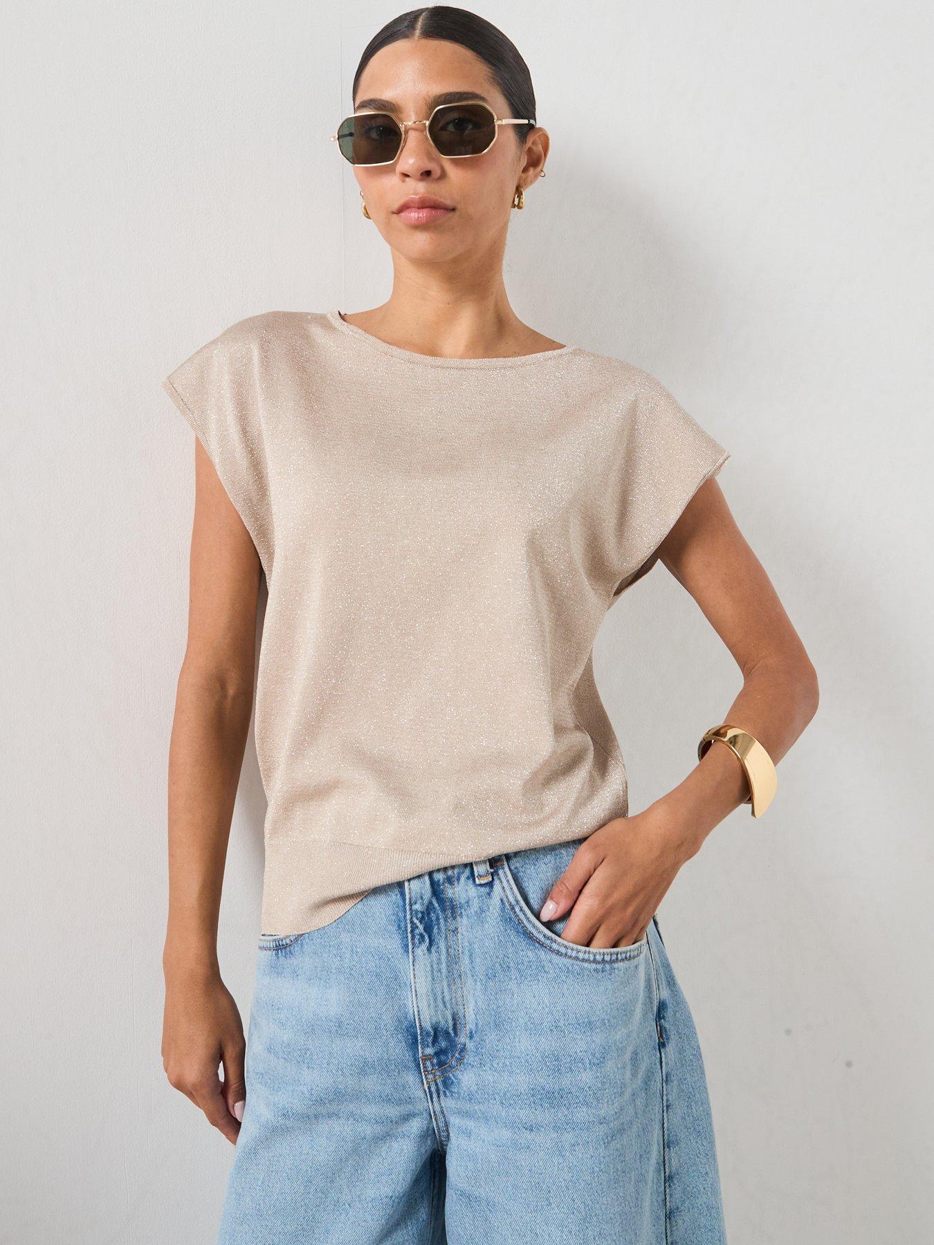 Mango Boat-neck Knitted Top - Silver