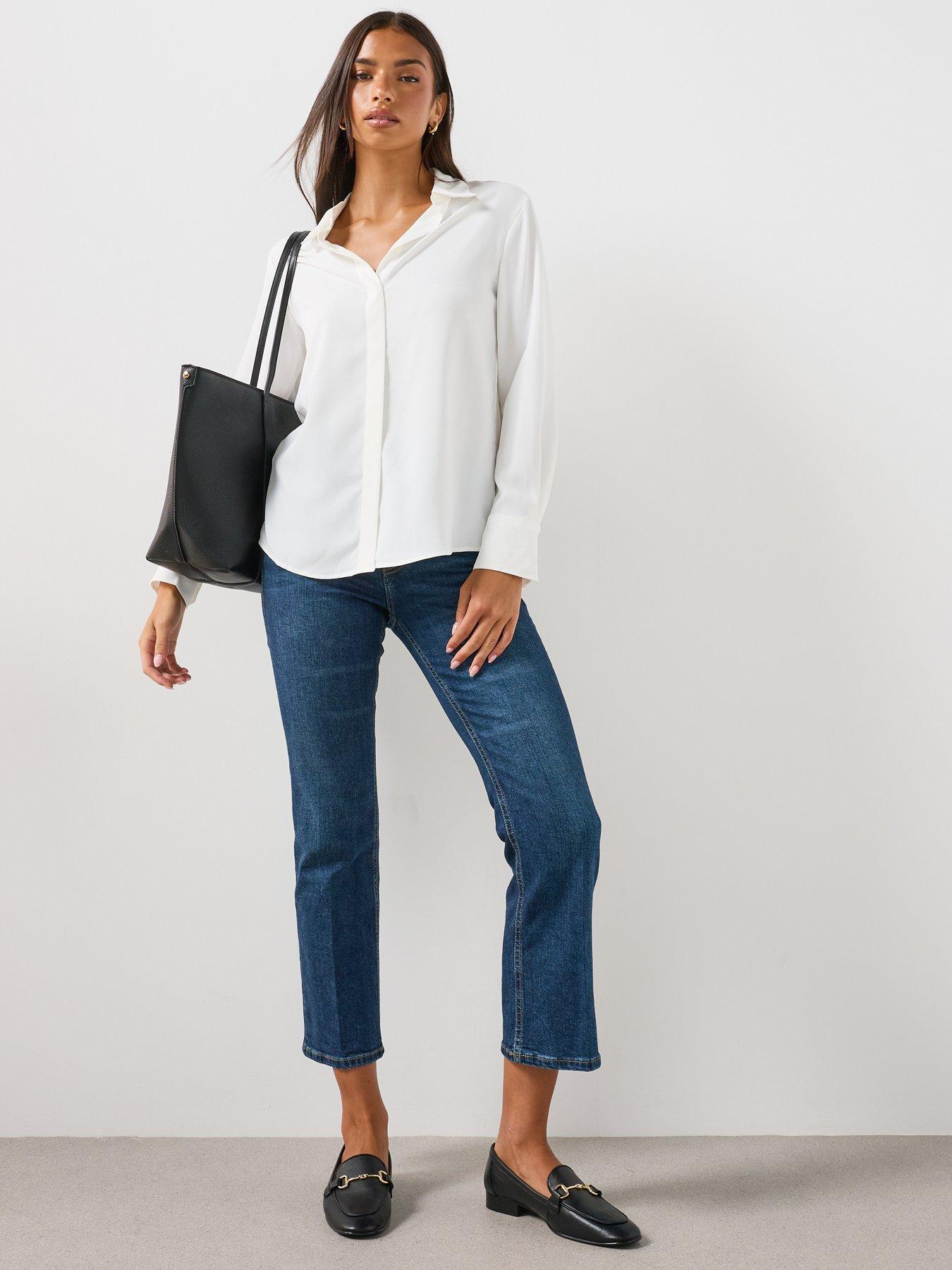 Image 3 of 6 of Mango Women's Long Sleeve Collared Shirt - White