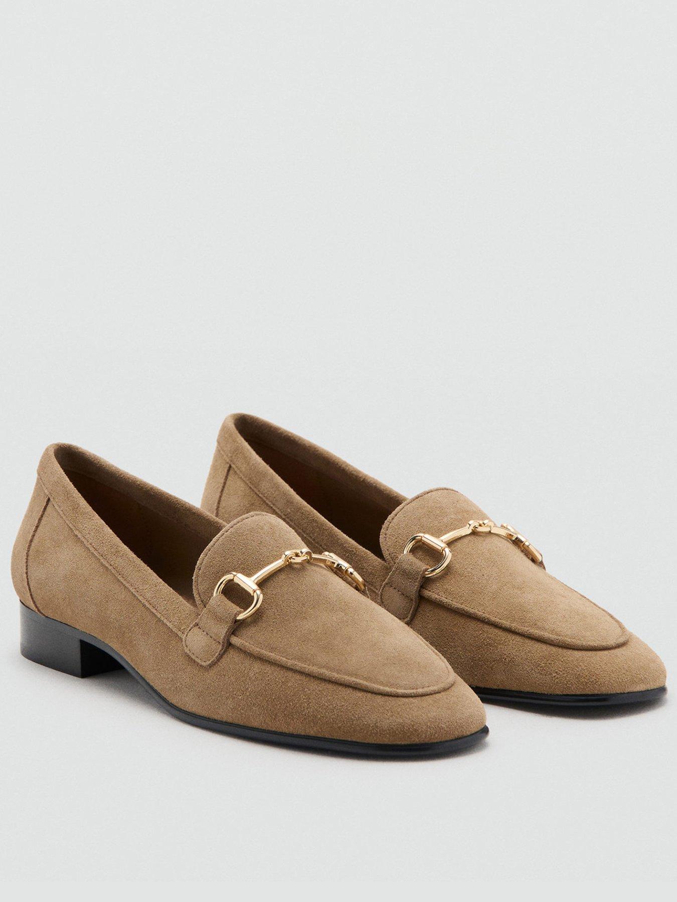 Mango Suede Loafers With Buckle
