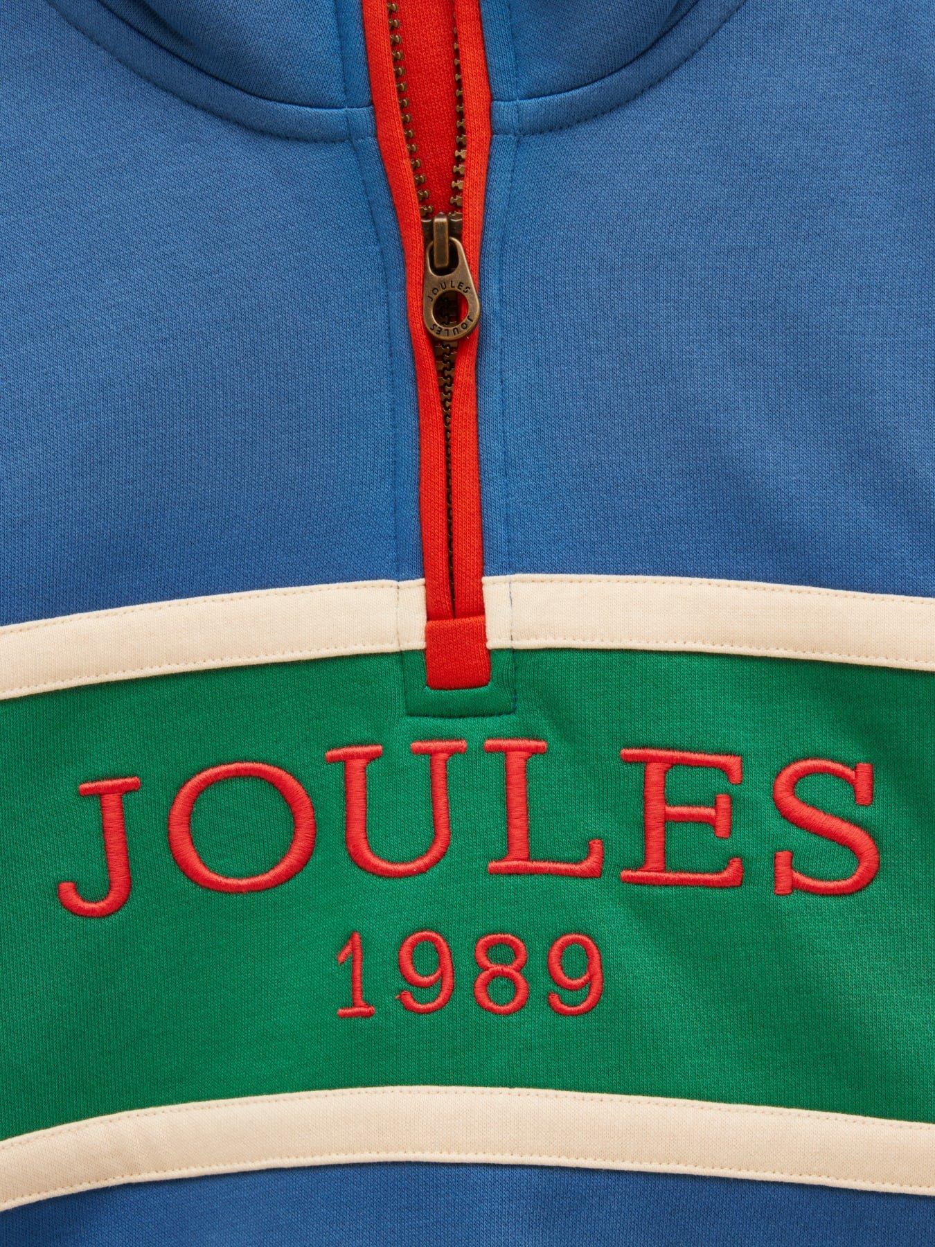 Image 4 of 4 of Joules Boys Colourblock Half-Zip Ribbed Sweatshirt - Blue