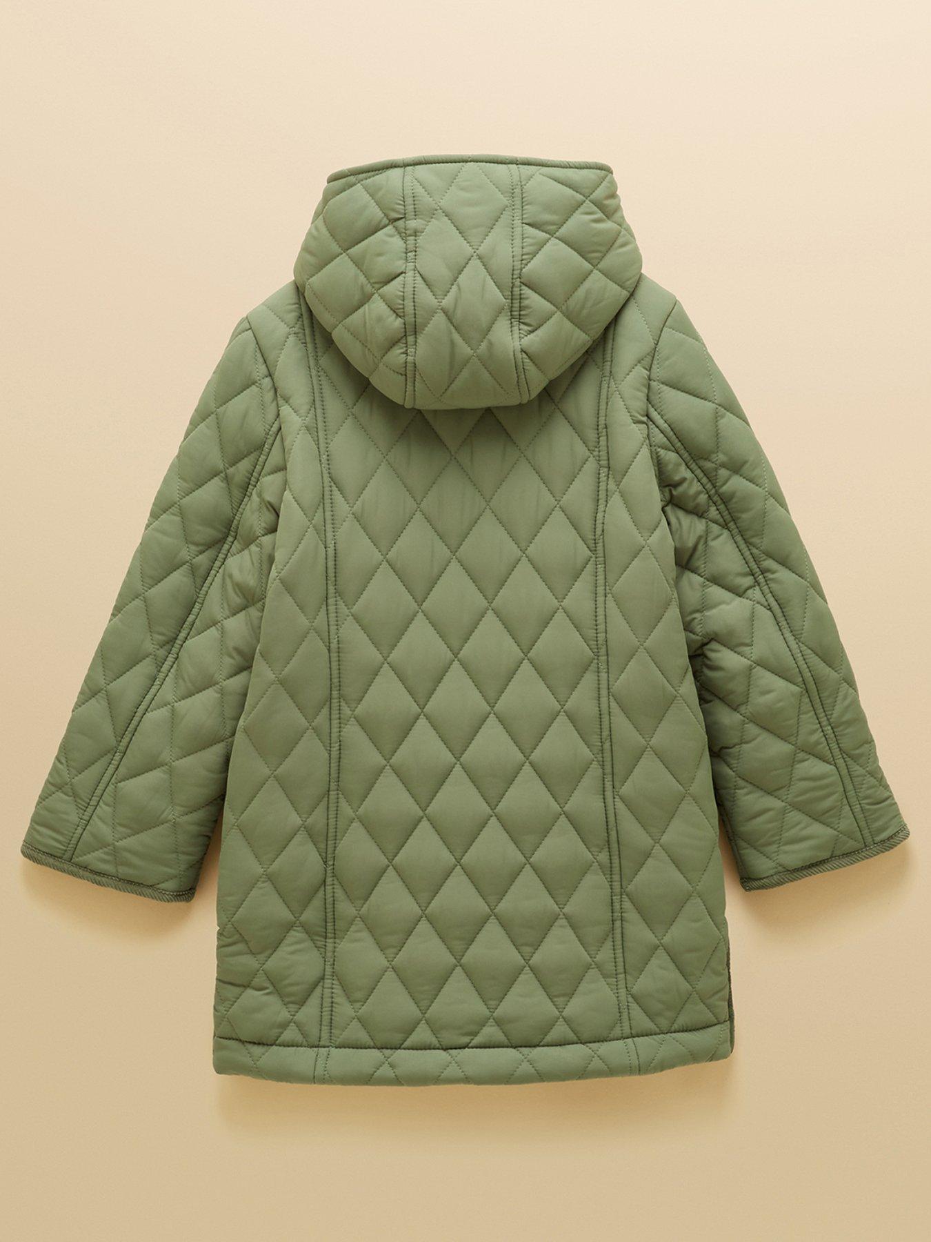 Image 2 of 5 of Joules Girls Marsdale Longline Quilted Coat - Khaki