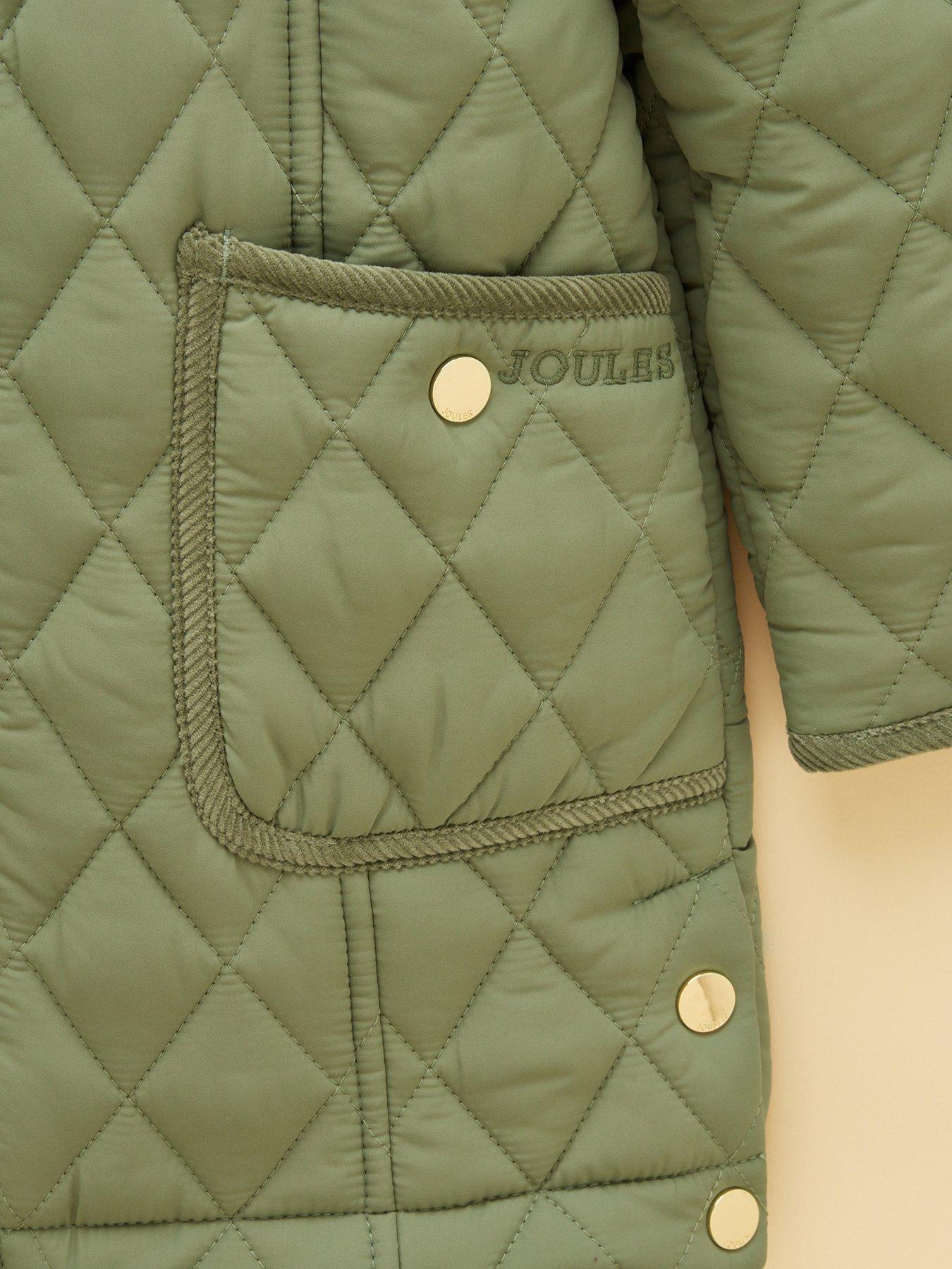 Image 4 of 5 of Joules Girls Marsdale Longline Quilted Coat - Khaki
