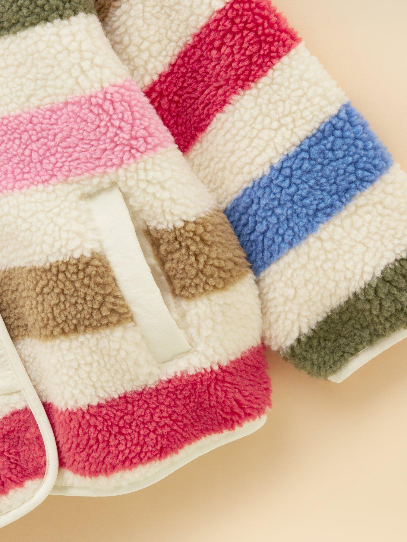 Image 4 of 5 of Joules Girls Eva Stripe Fleece - Cream
