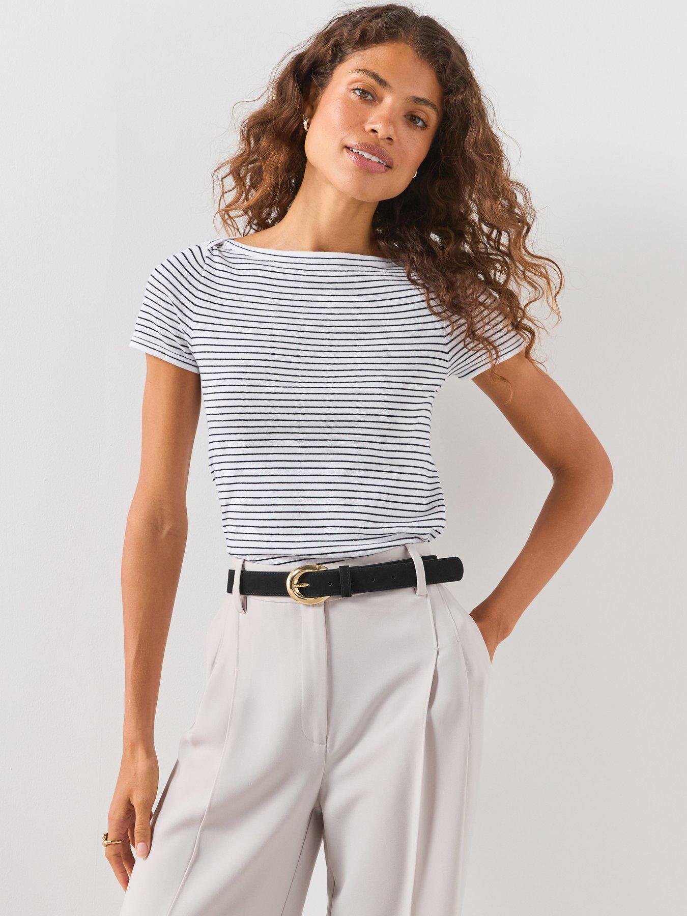 Image 1 of 6 of Mango Short Sleeve Fine Knit Sweater - Blue