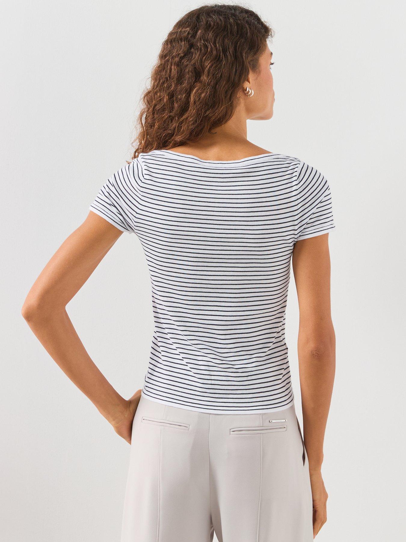 Image 2 of 6 of Mango Short Sleeve Fine Knit Sweater - Blue