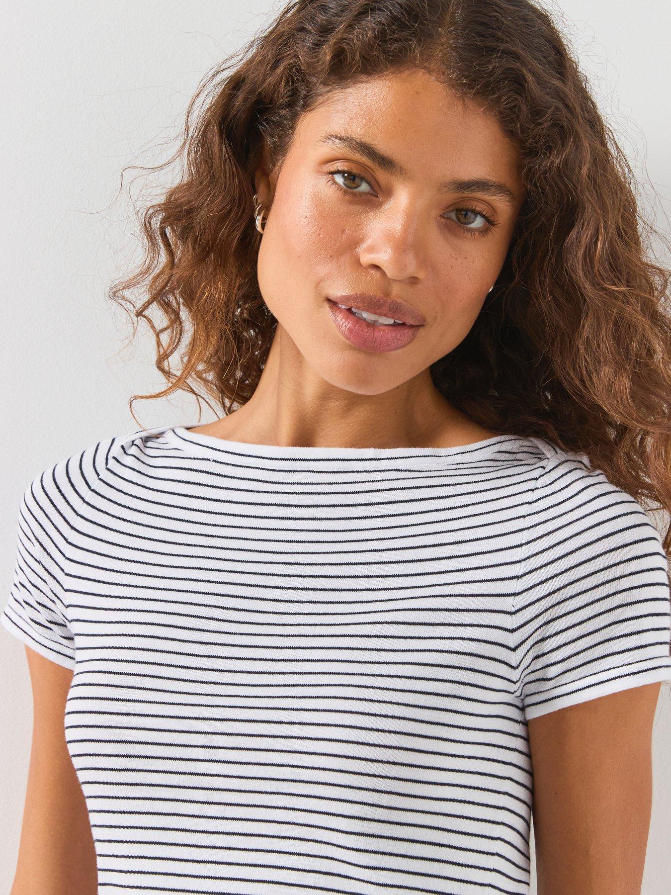 Image 5 of 6 of Mango Short Sleeve Fine Knit Sweater - Blue