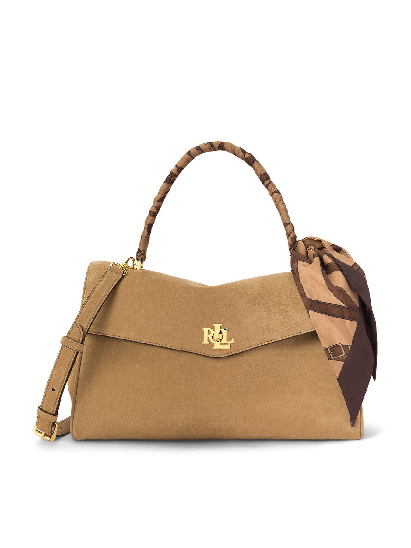 Image 1 of 5 of Lauren by Ralph Lauren Farrah Soft Medium Satchel - Beige