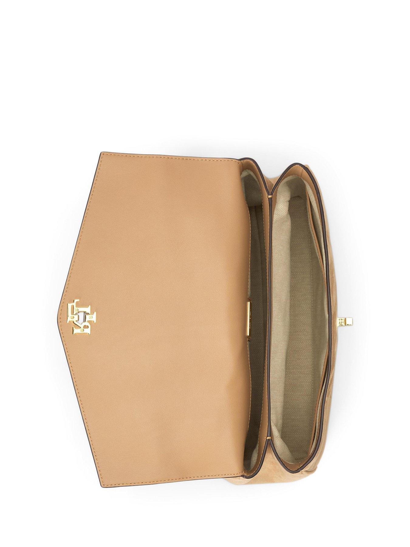 Image 4 of 5 of Lauren by Ralph Lauren Farrah Soft Medium Satchel - Beige