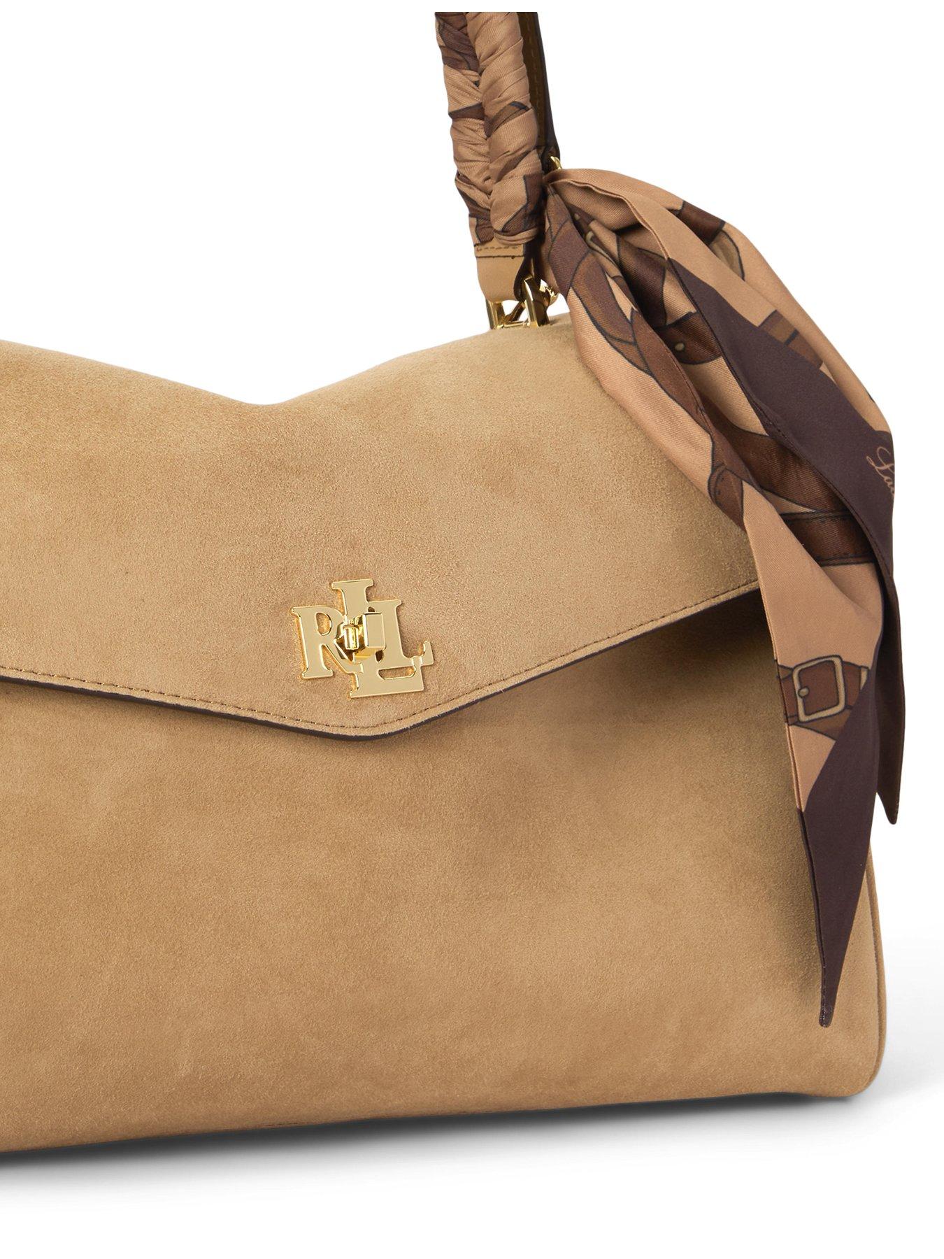 Image 5 of 5 of Lauren by Ralph Lauren Farrah Soft Medium Satchel - Beige
