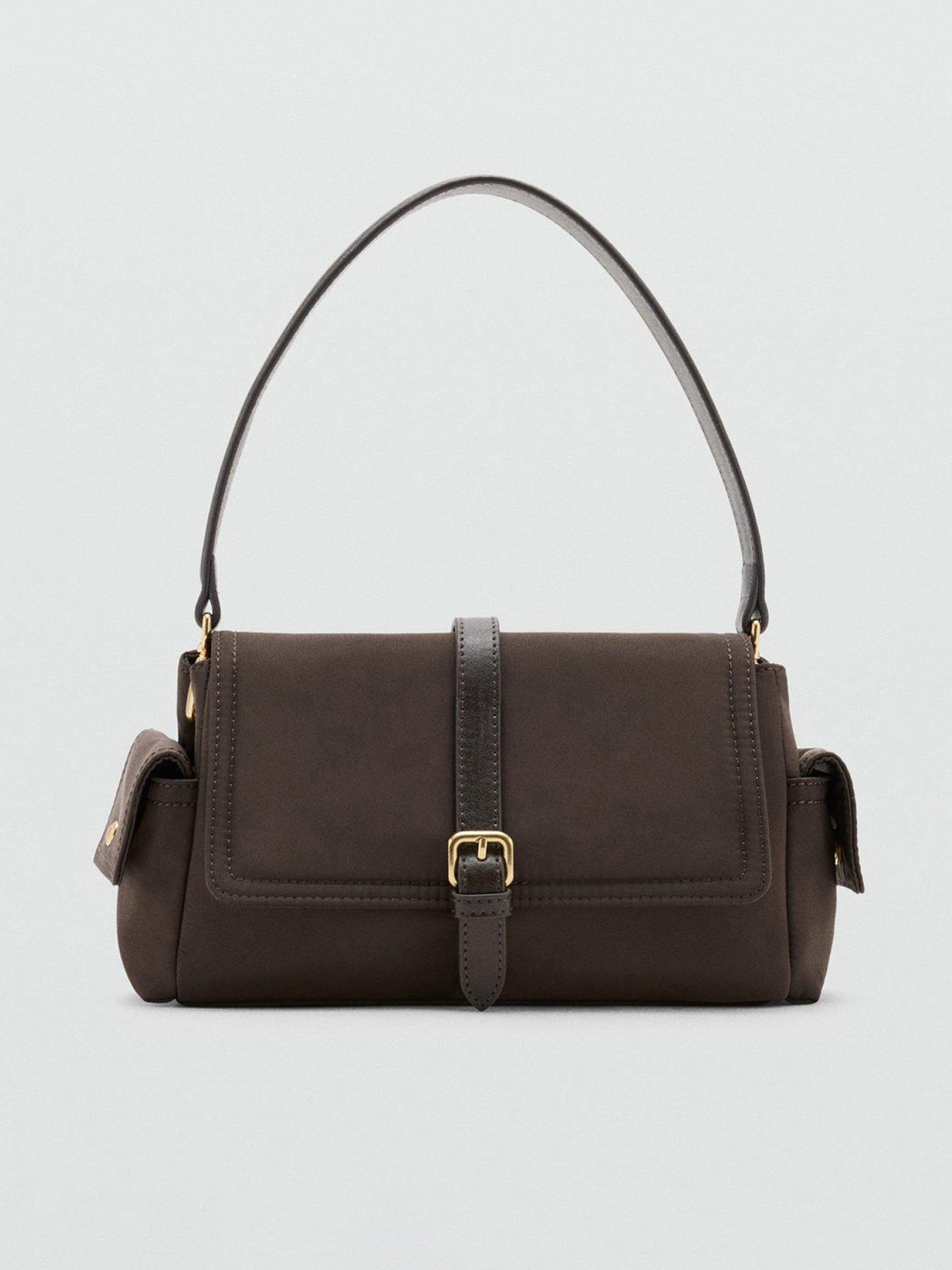 Mango Buckled Shoulder Bag - Brown