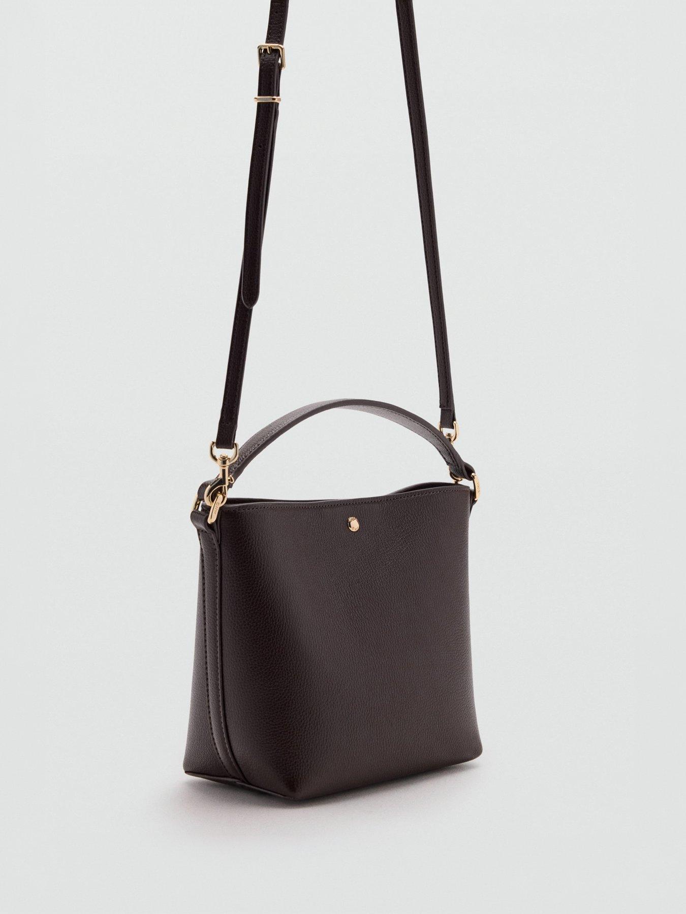 Image 2 of 5 of Mango Faux-Leather Bucket Handbag - Brown
