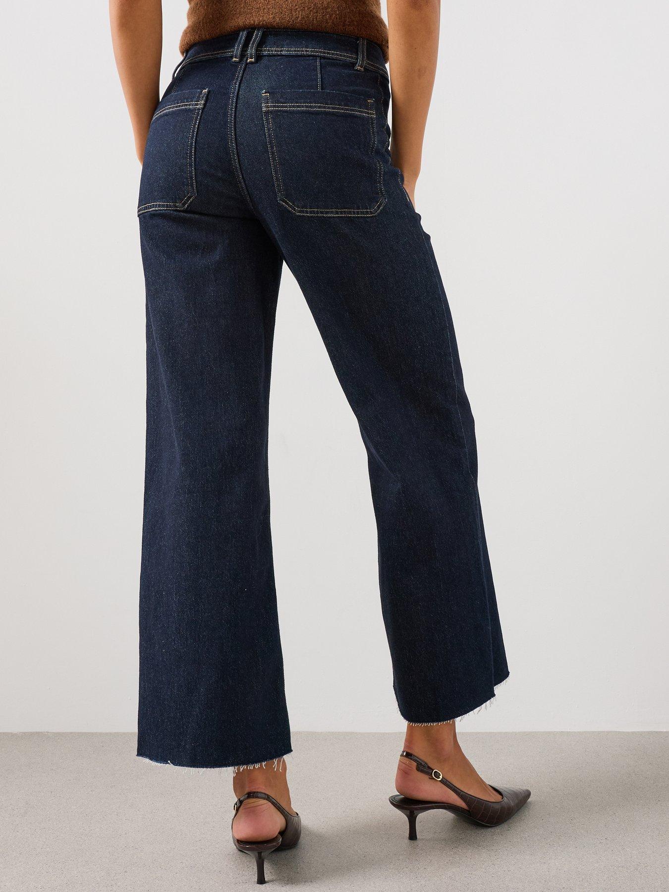 Image 2 of 6 of Mango Women's High-Rise Culotte Jeans - Blue