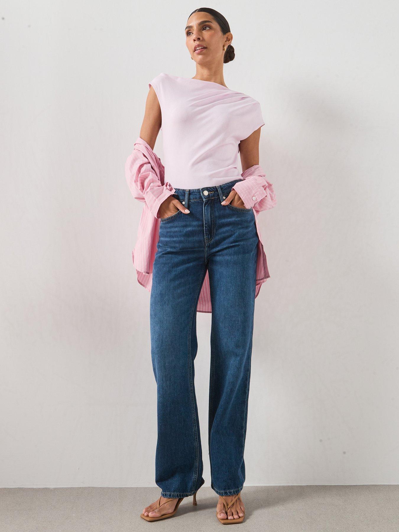 Image 3 of 6 of Mango Asymmetrical Ruched T-Shirt- Pink