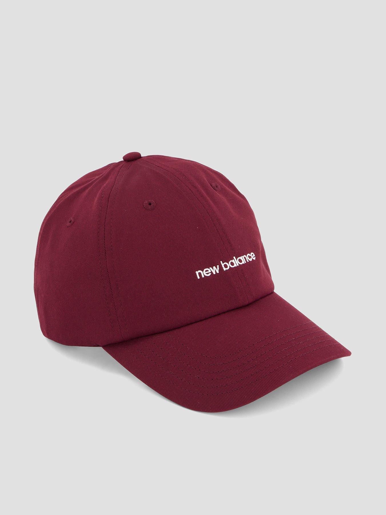 New Balance Womens 6 Panel Linear Logo Hat-burgundy