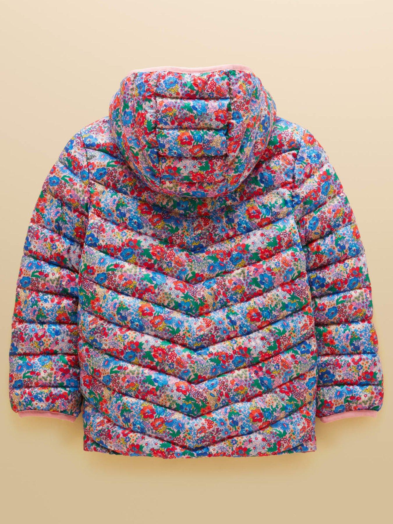 Image 2 of 4 of Joules Girls Cairn Ditsy Floral Padded Coat - Pink