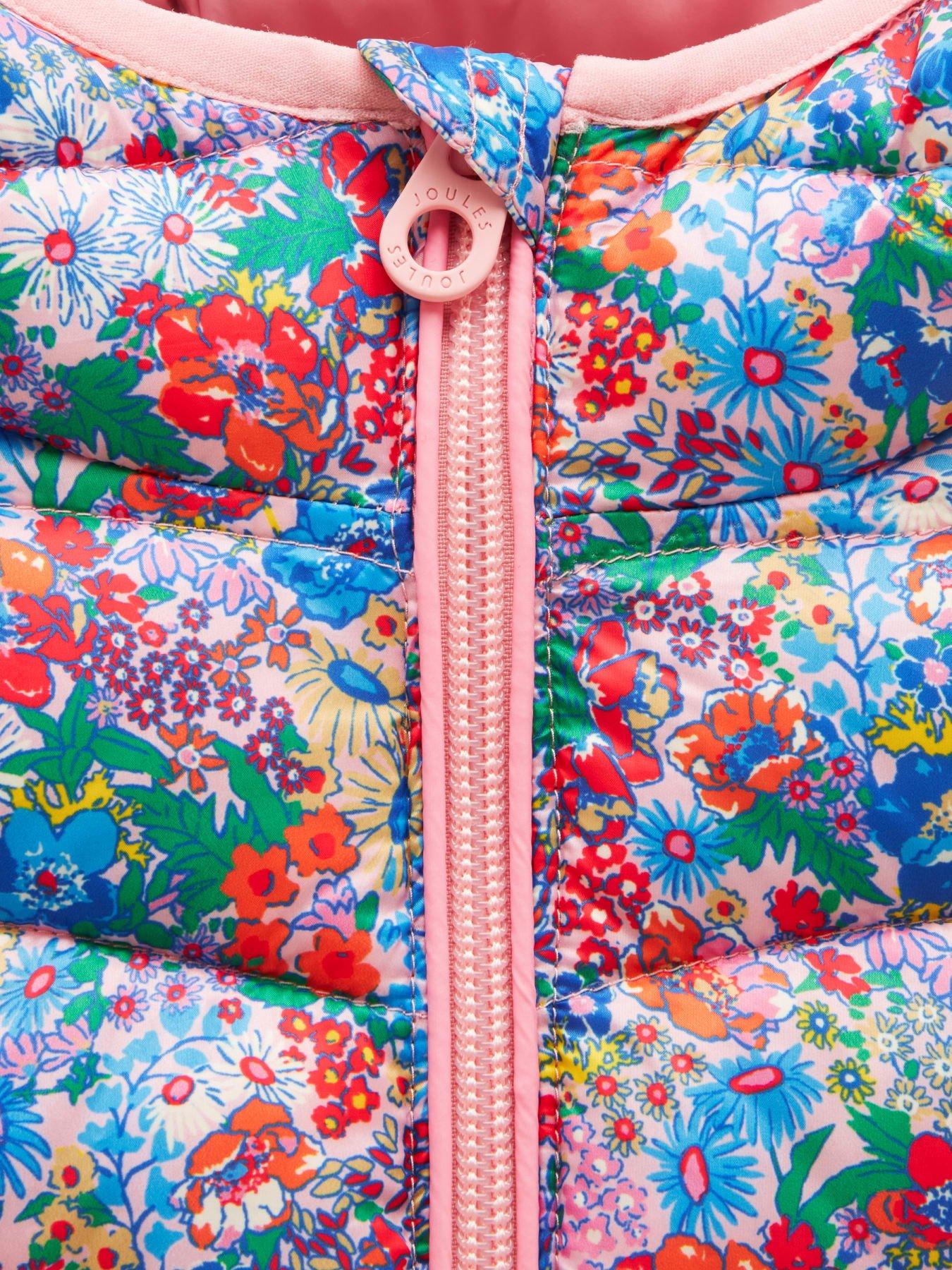 Image 4 of 4 of Joules Girls Cairn Ditsy Floral Padded Coat - Pink