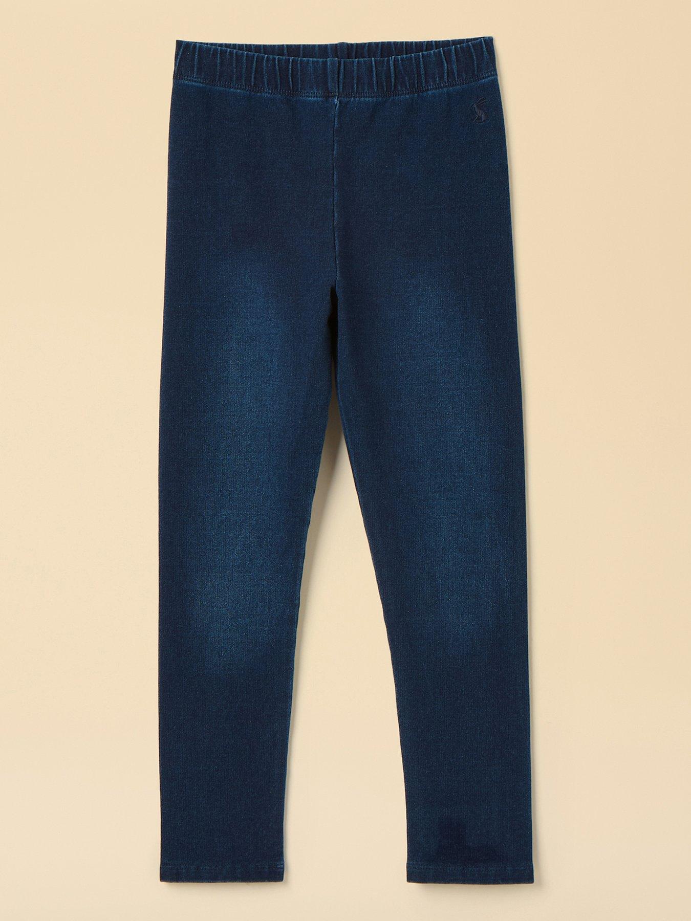 Joules Girls Trot Denim Leggings - Dark Blue