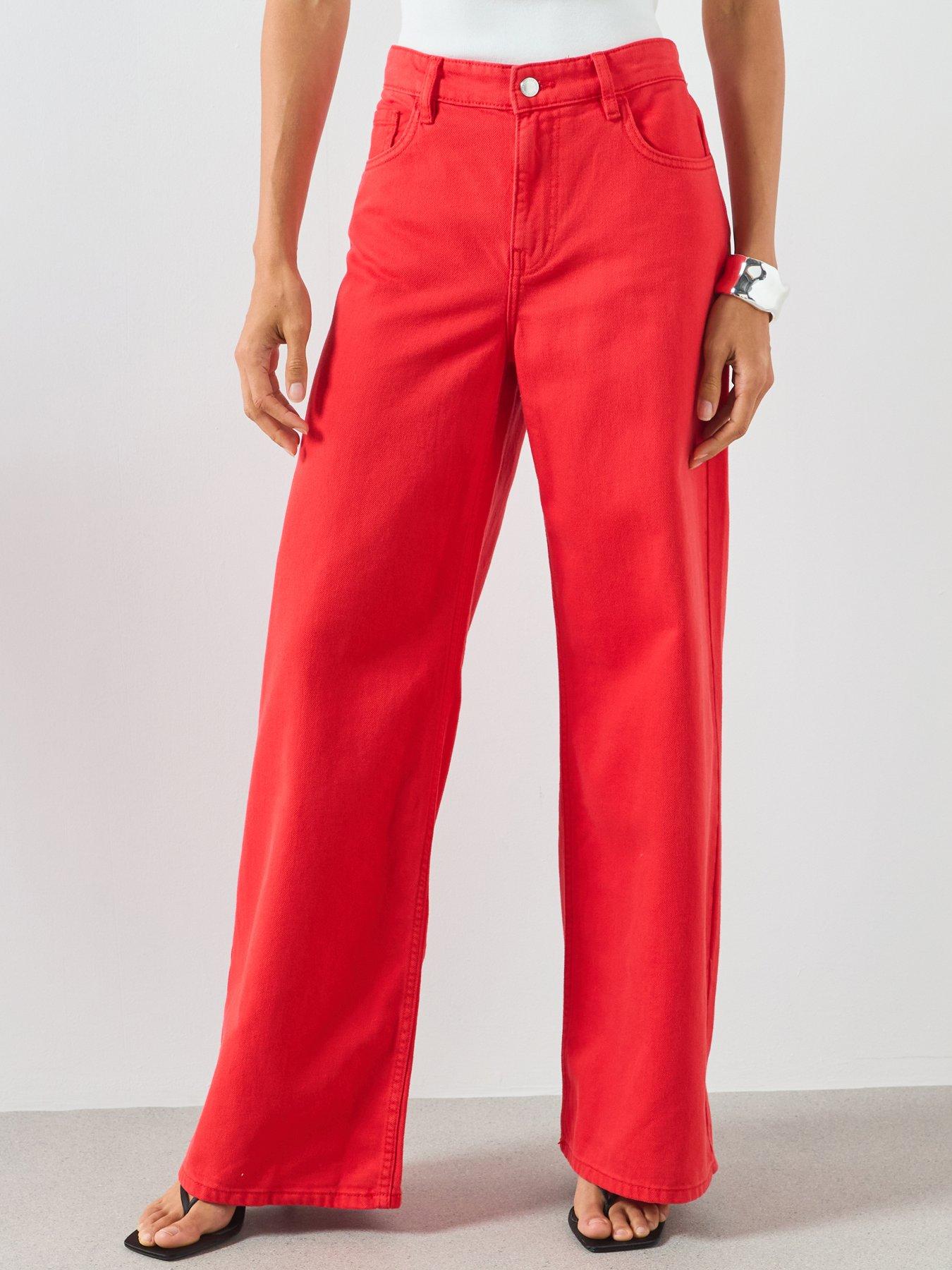 Mango Low-rise Wideleg Jeans - Red