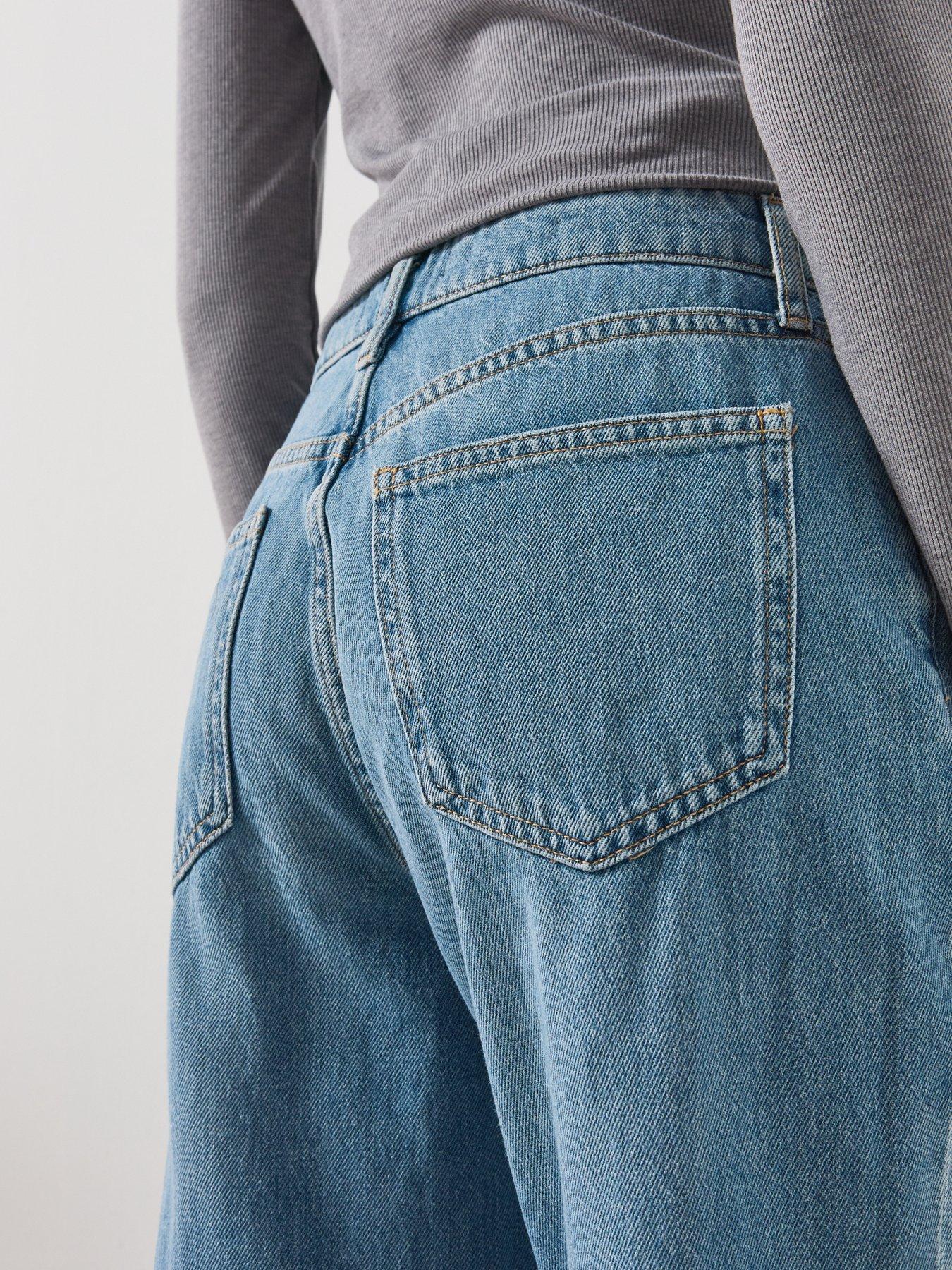 Image 6 of 6 of Mango Women's High Waisted Straight Leg Jeans - Blue