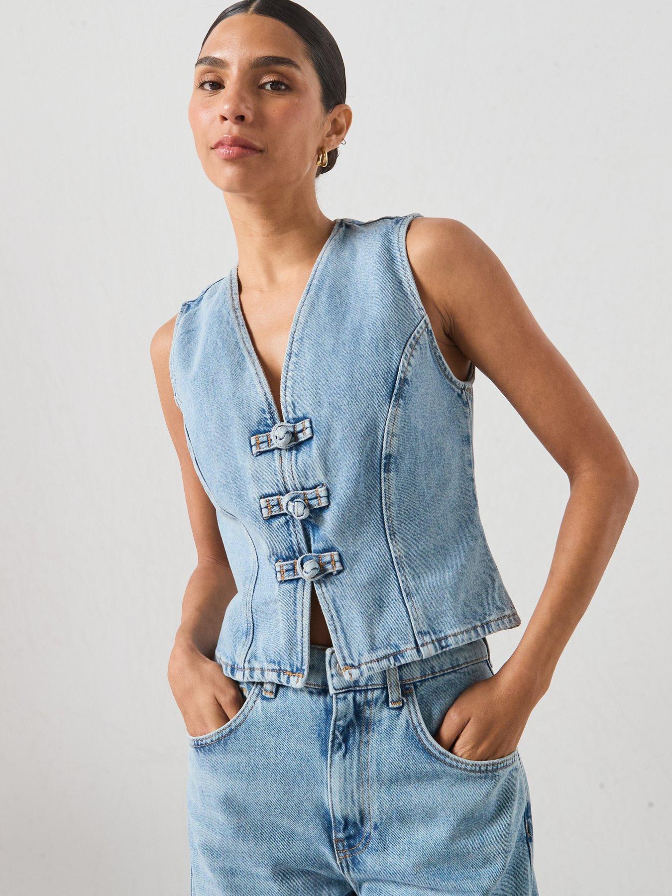 Image 5 of 6 of Mango Toggle Denim Co-Ord Top &nbsp;- Blue