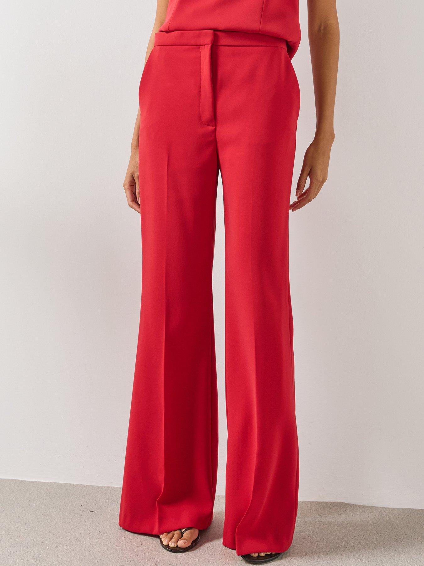 Image 1 of 6 of Mango High-waist Suits Co-ord Trousers - Red