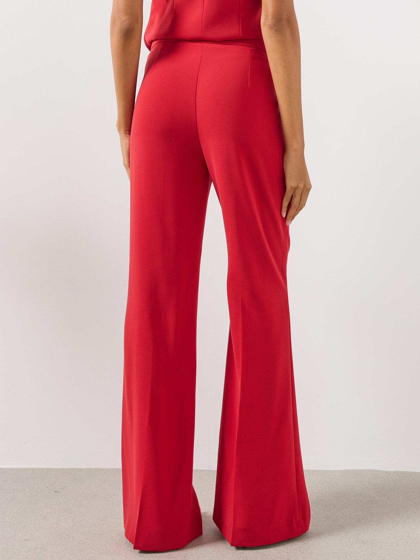 Image 2 of 6 of Mango High-waist Suits Co-ord Trousers - Red