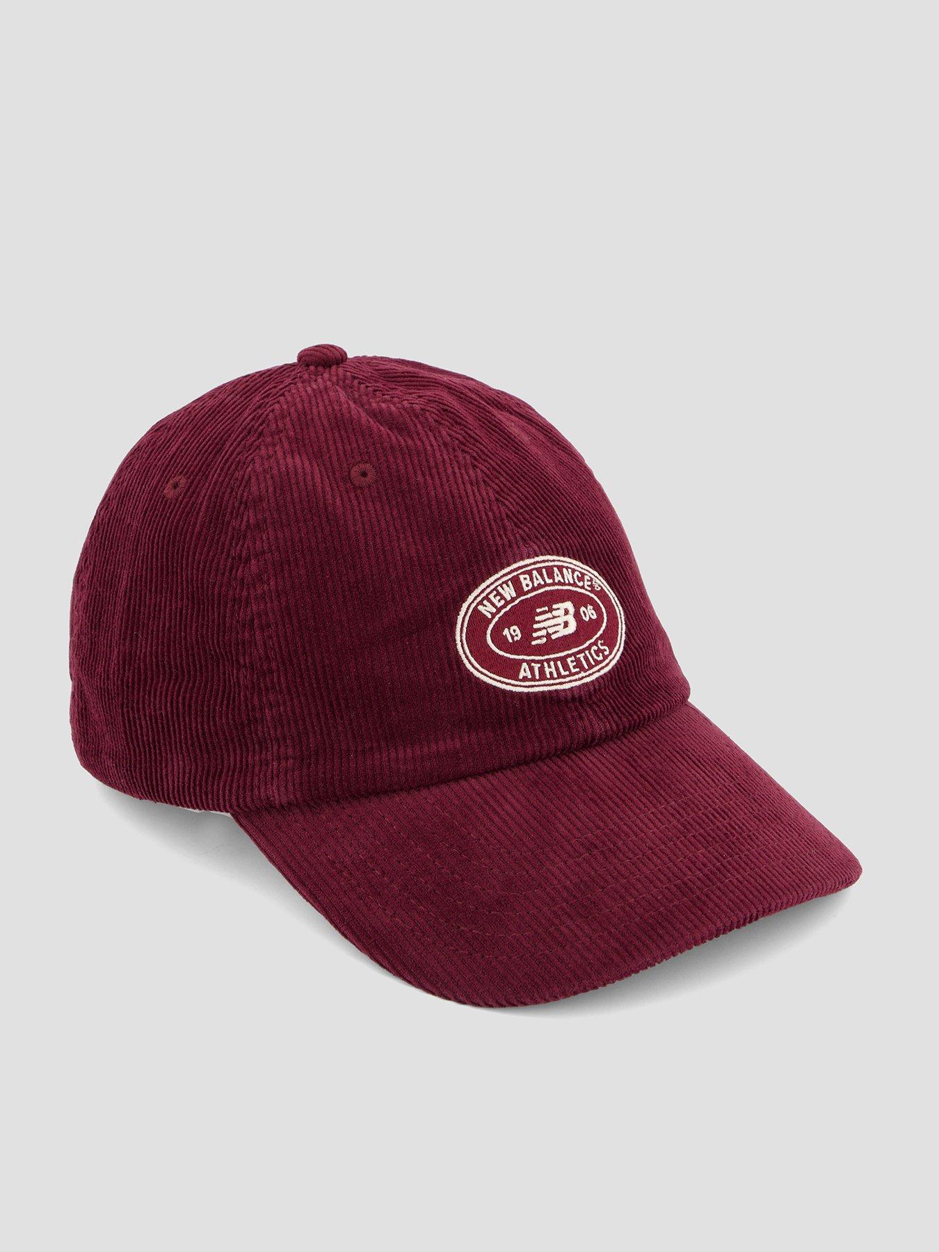 New Balance Unisex 6 Panel Athletics Corduroy Hat-burgundy