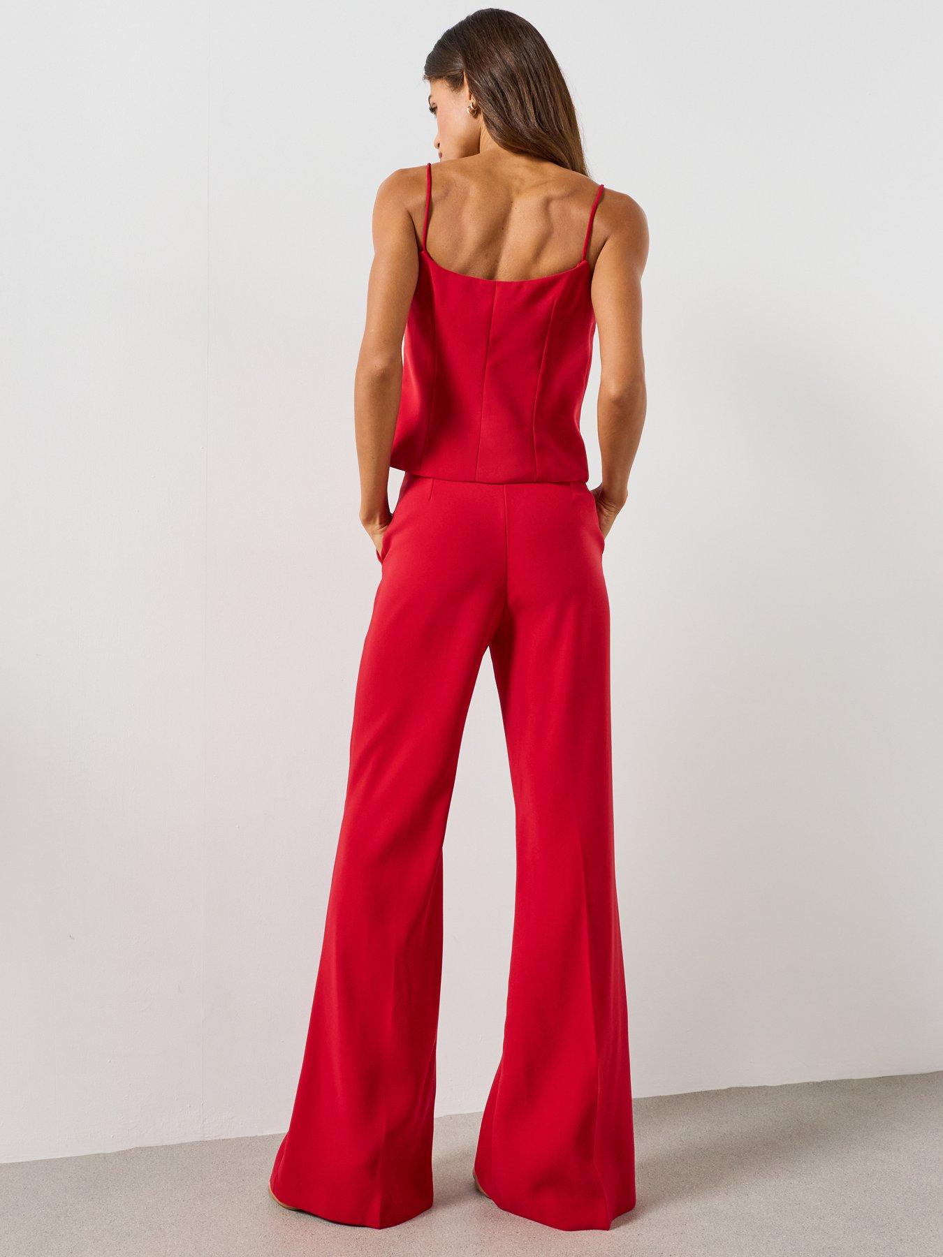 Image 2 of 6 of Mango Plain Strapless Co-Ord Top - Red