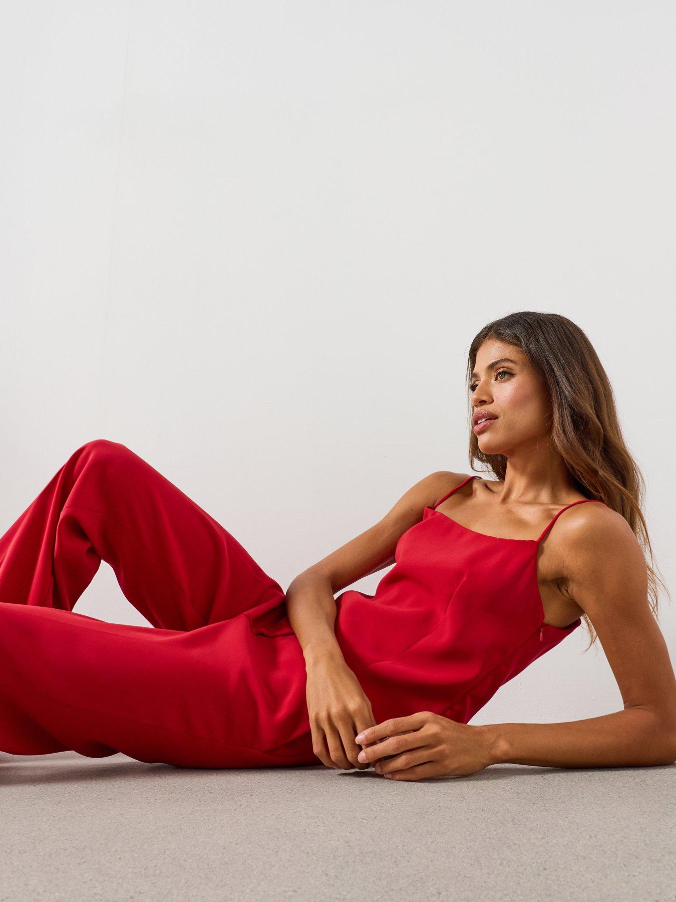 Image 5 of 6 of Mango Plain Strapless Co-Ord Top - Red