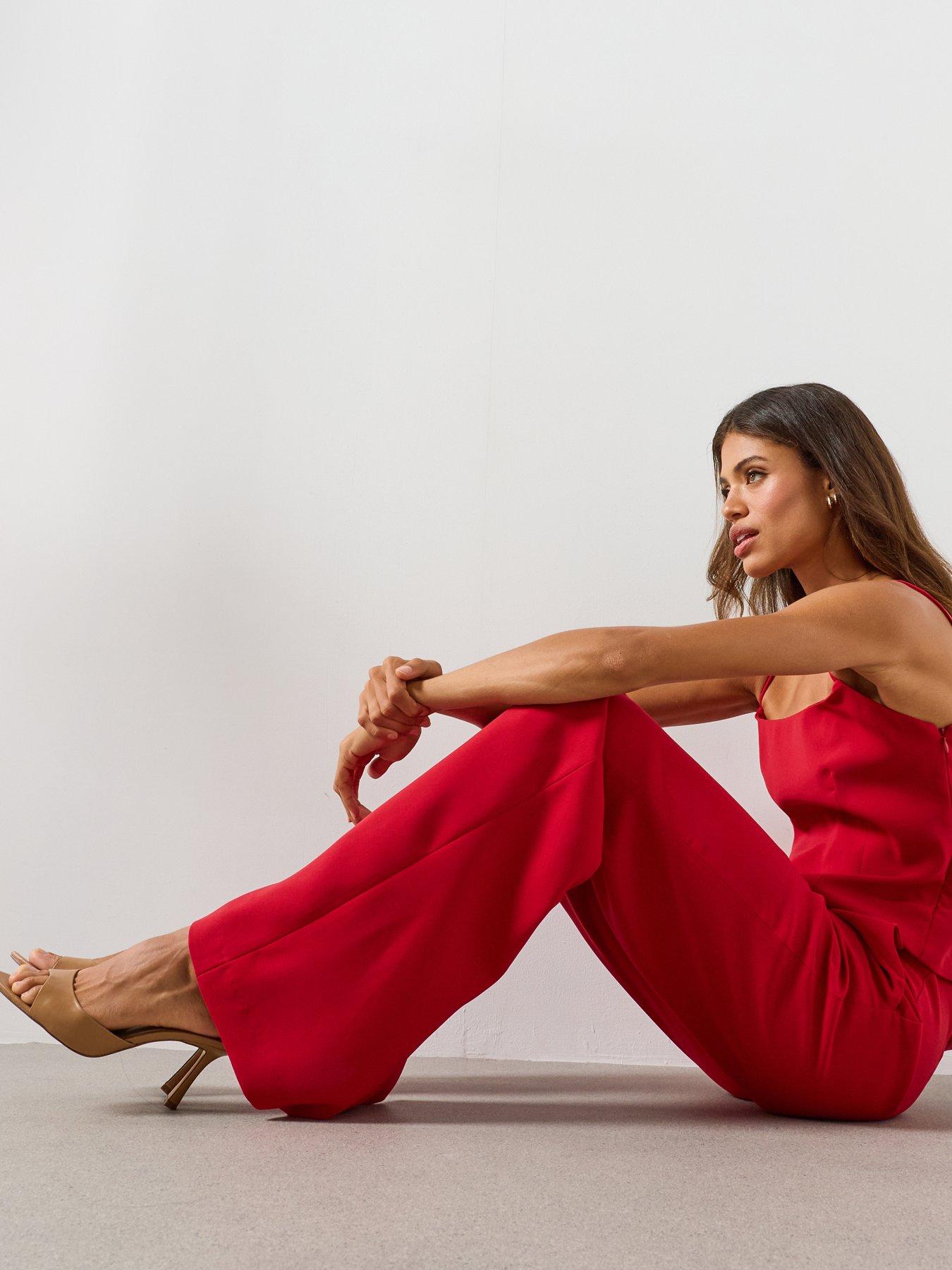 Image 6 of 6 of Mango Plain Strapless Co-Ord Top - Red