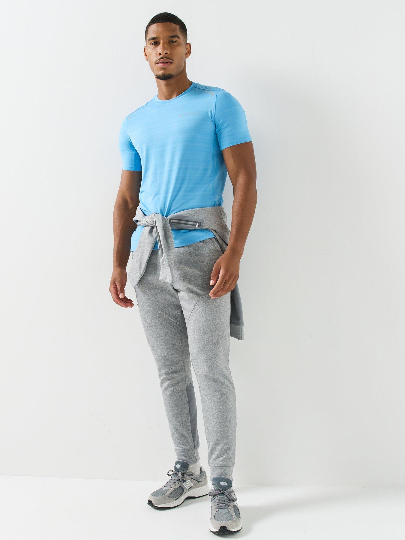 Image 3 of 6 of Monterrain Mens Space Dye Stretch Reflective Detail T-Shirt - Blue