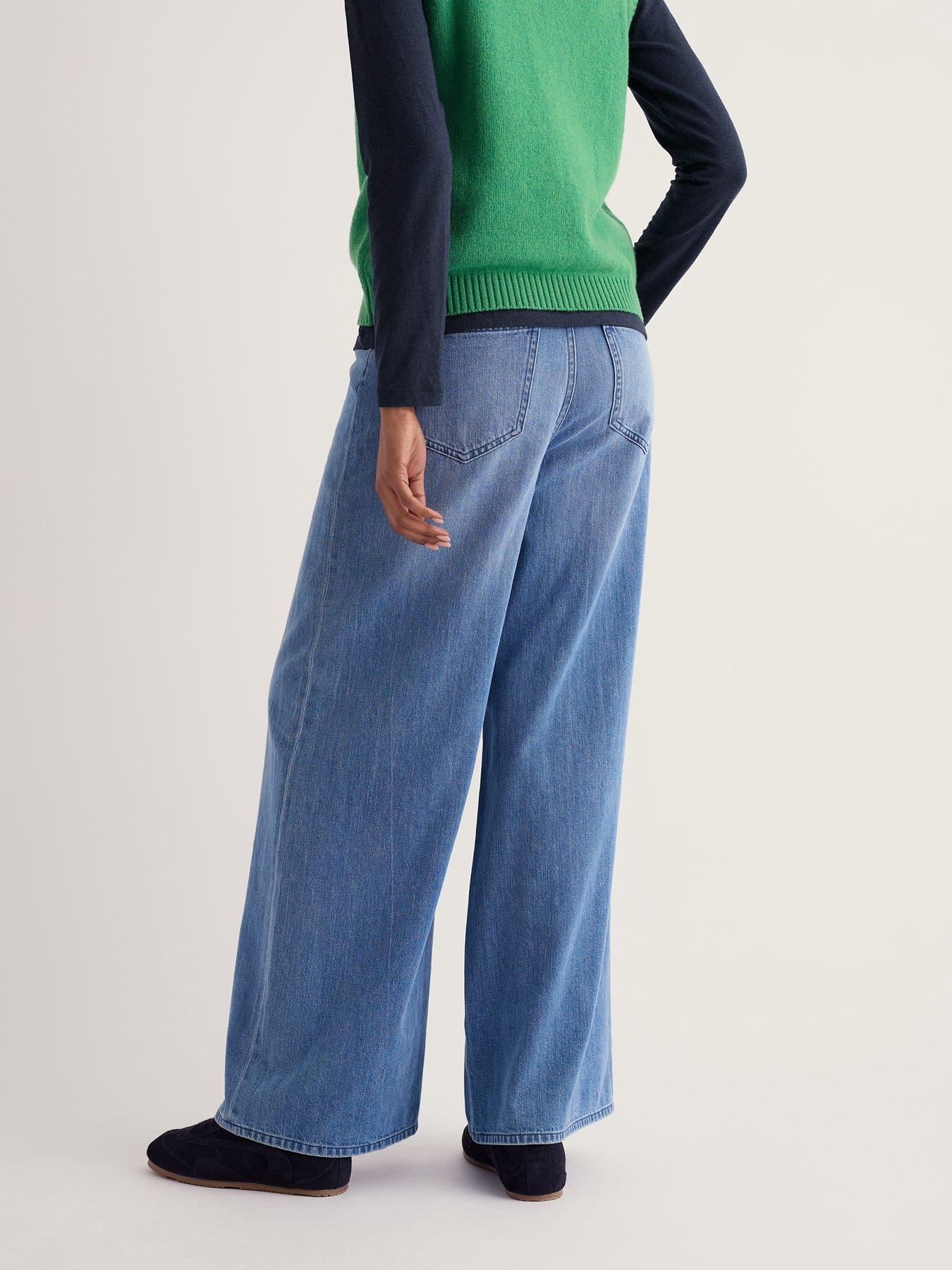 Image 2 of 5 of Seasalt Cornwall Womens Wide Leg High Rise Jeans - Blue