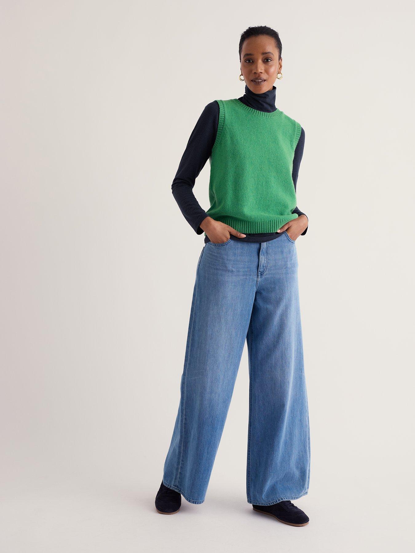 Image 3 of 5 of Seasalt Cornwall Womens Wide Leg High Rise Jeans - Blue
