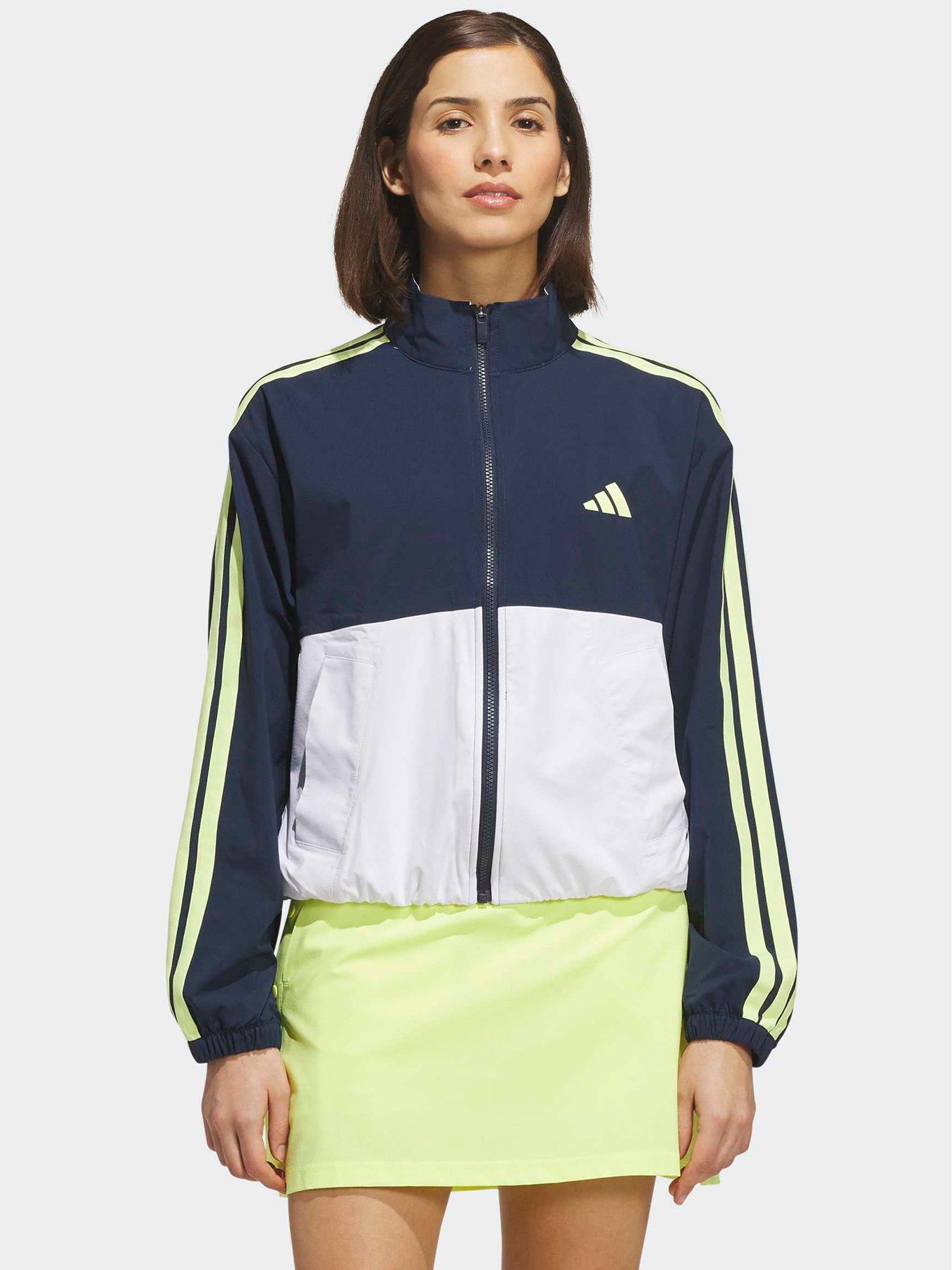 Image 1 of 5 of adidas Womens Colour Block Full Zip Golf Jacket - Navy