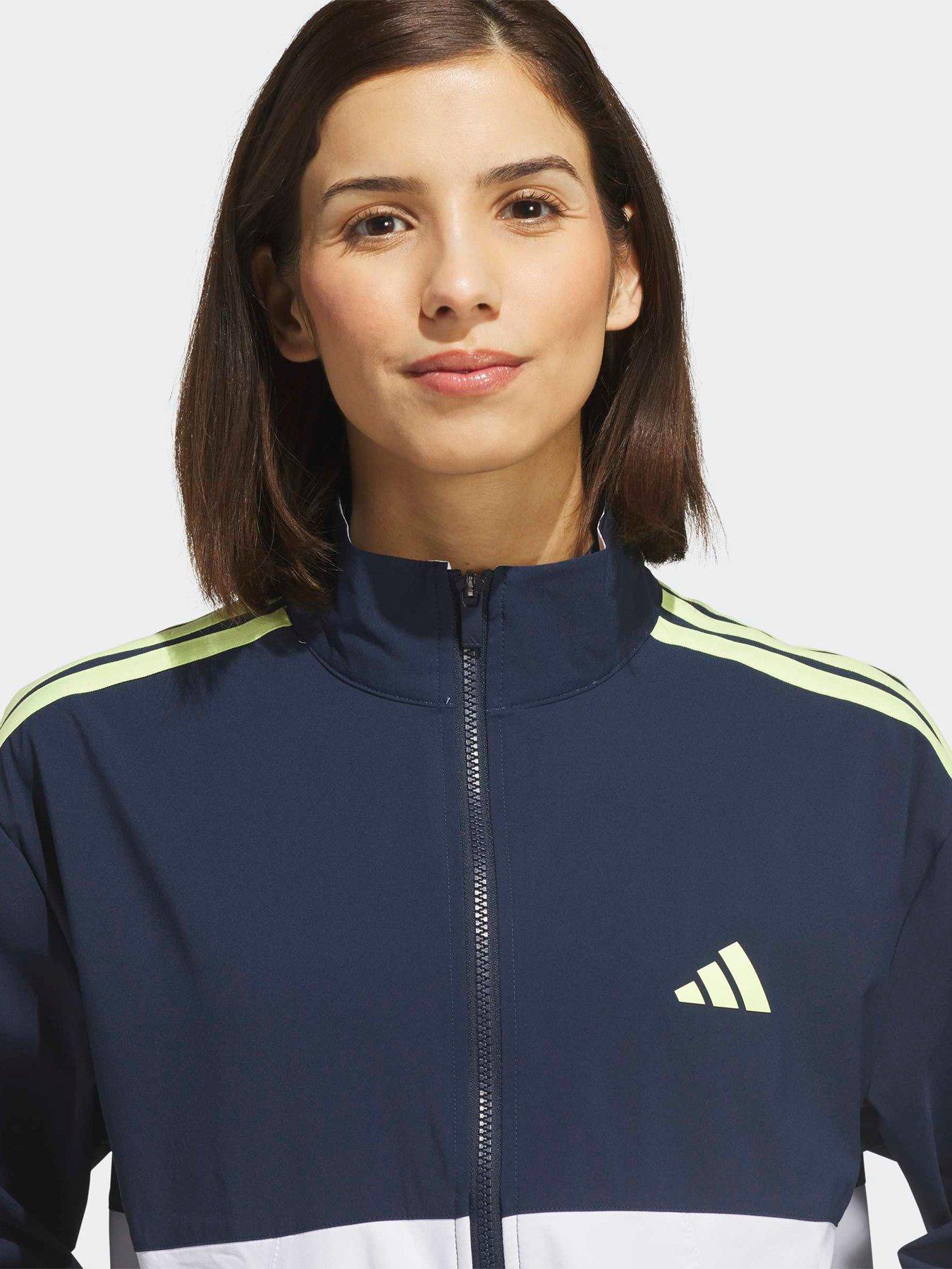 Image 4 of 5 of adidas Womens Colour Block Full Zip Golf Jacket - Navy